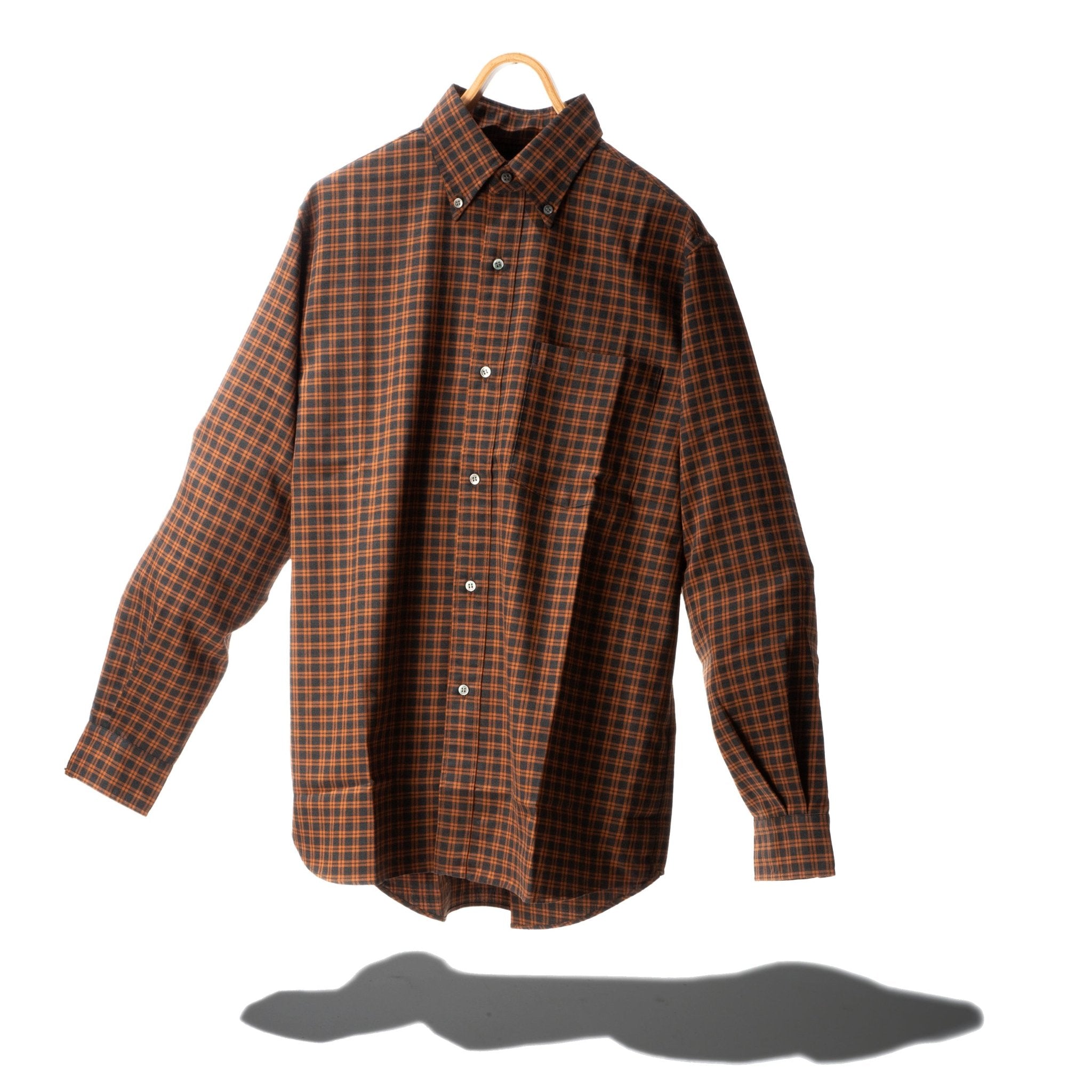 Button Down Wool Plaid Shirt - NANAMICA