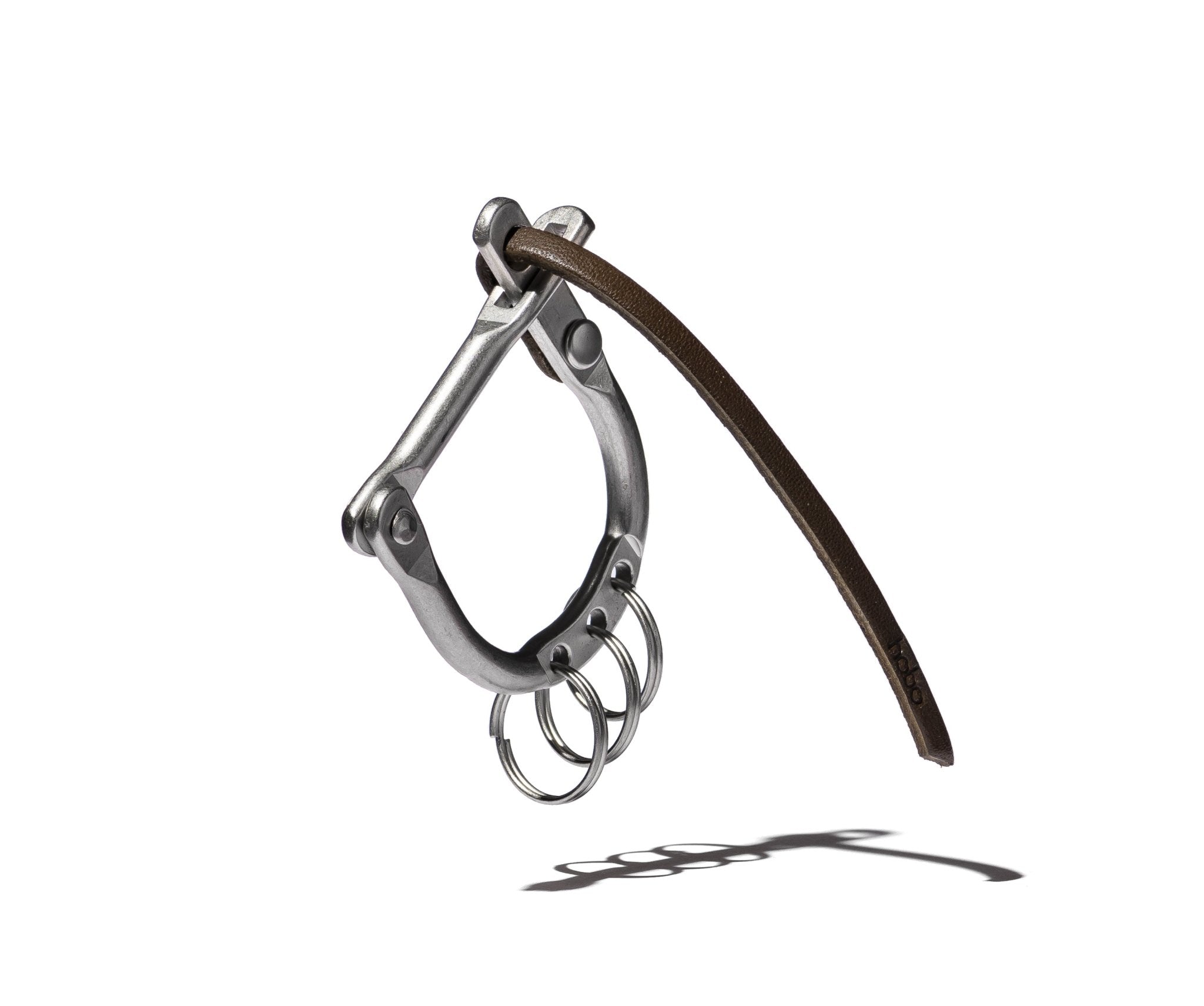 D LOCK CARABINER KEY RING with COW LEATHER - HOBO