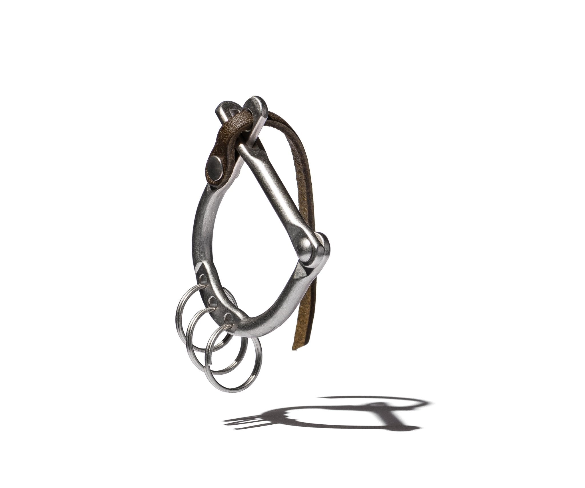 D LOCK CARABINER KEY RING with COW LEATHER - HOBO