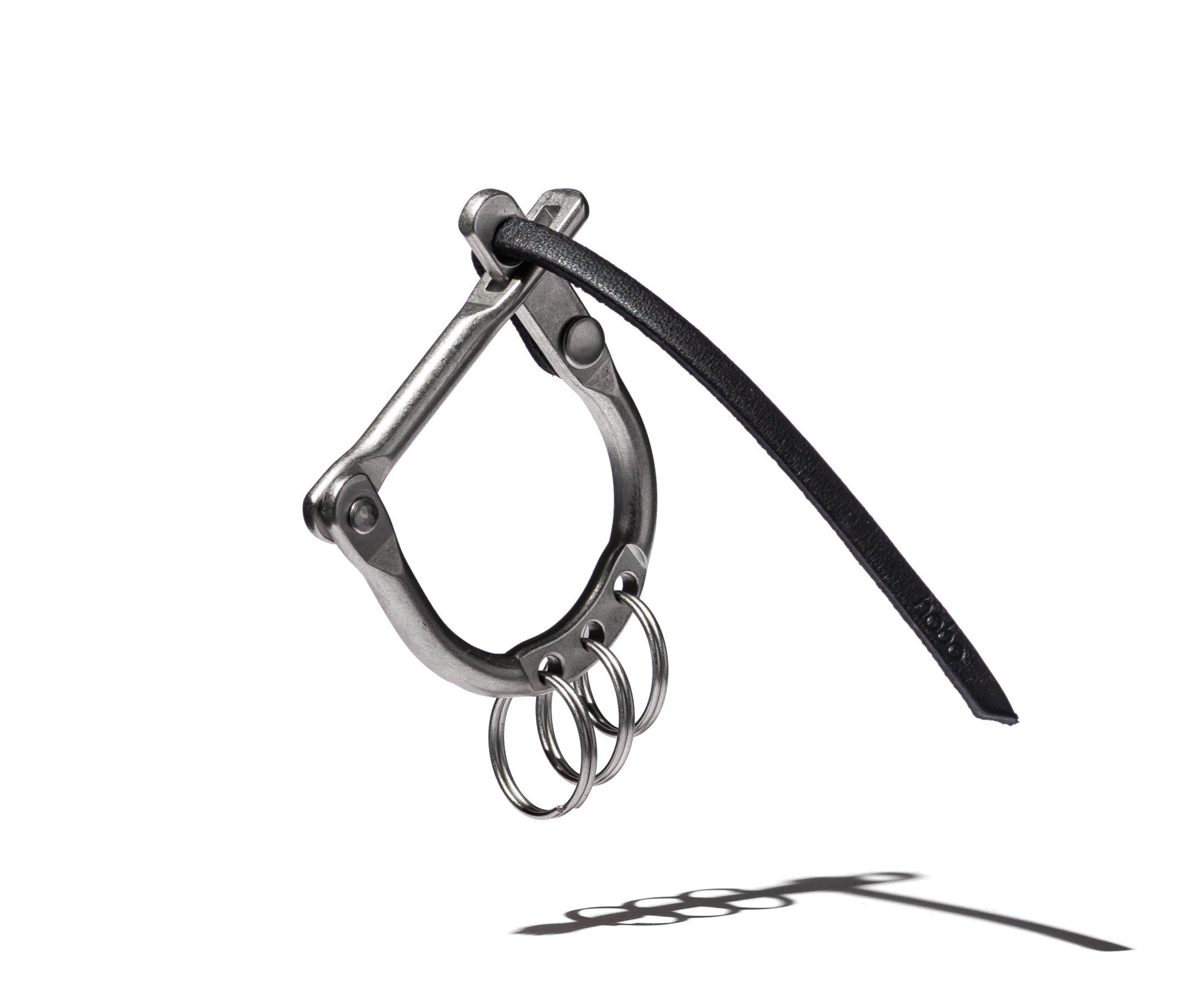 D LOCK CARABINER KEY RING with COW LEATHER - HOBO
