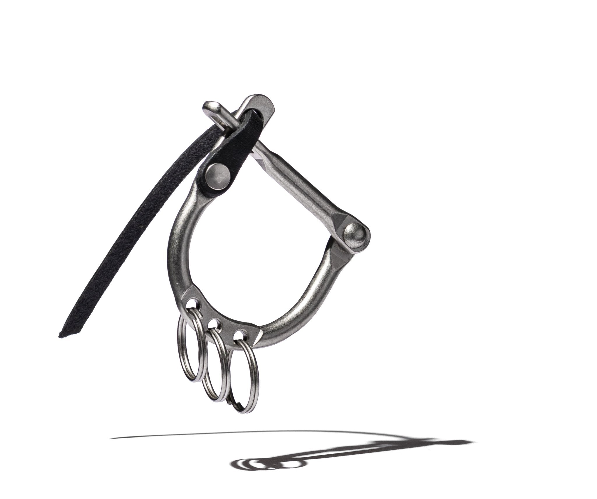 D LOCK CARABINER KEY RING with COW LEATHER - HOBO