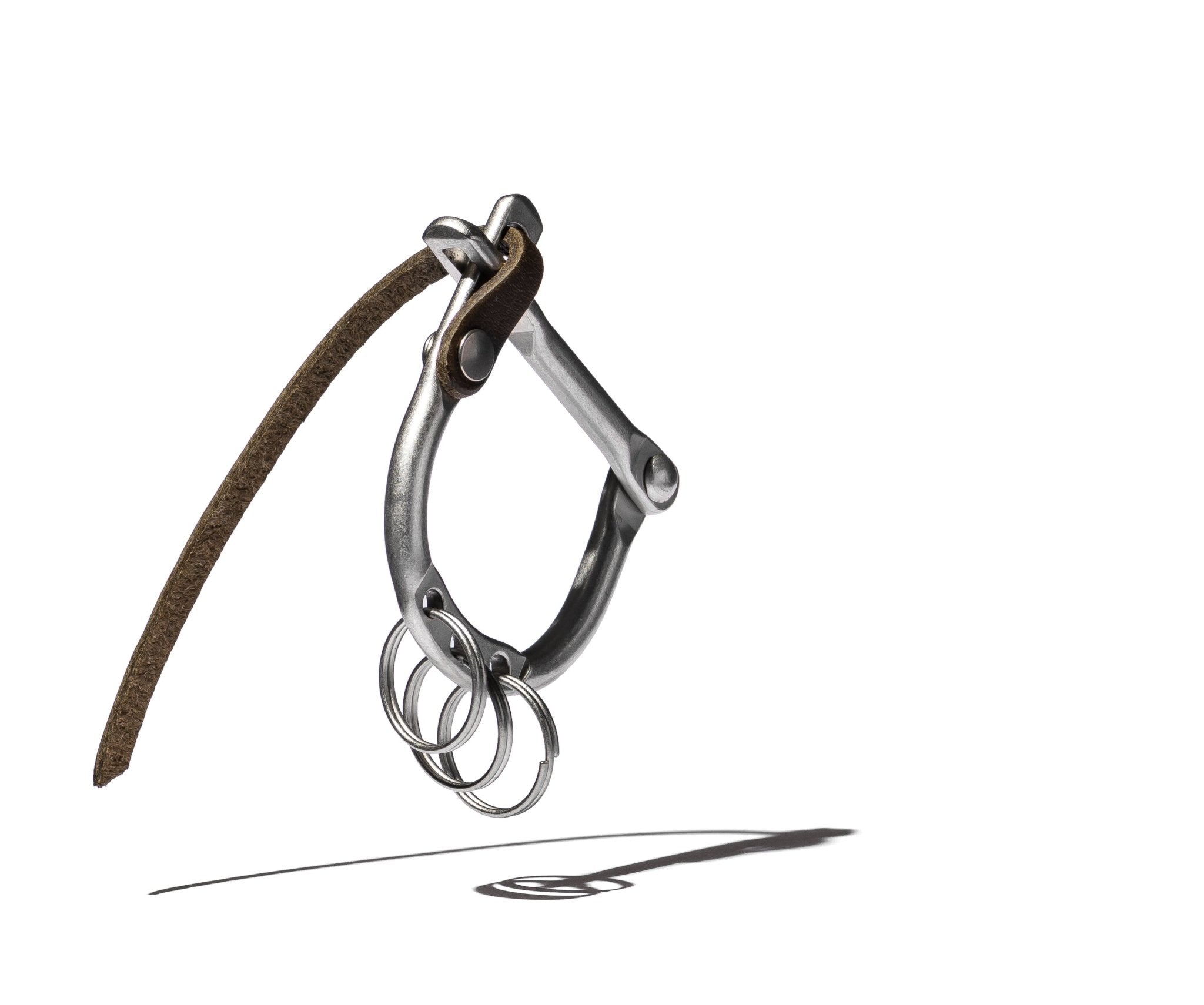 D LOCK CARABINER KEY RING with COW LEATHER - HOBO