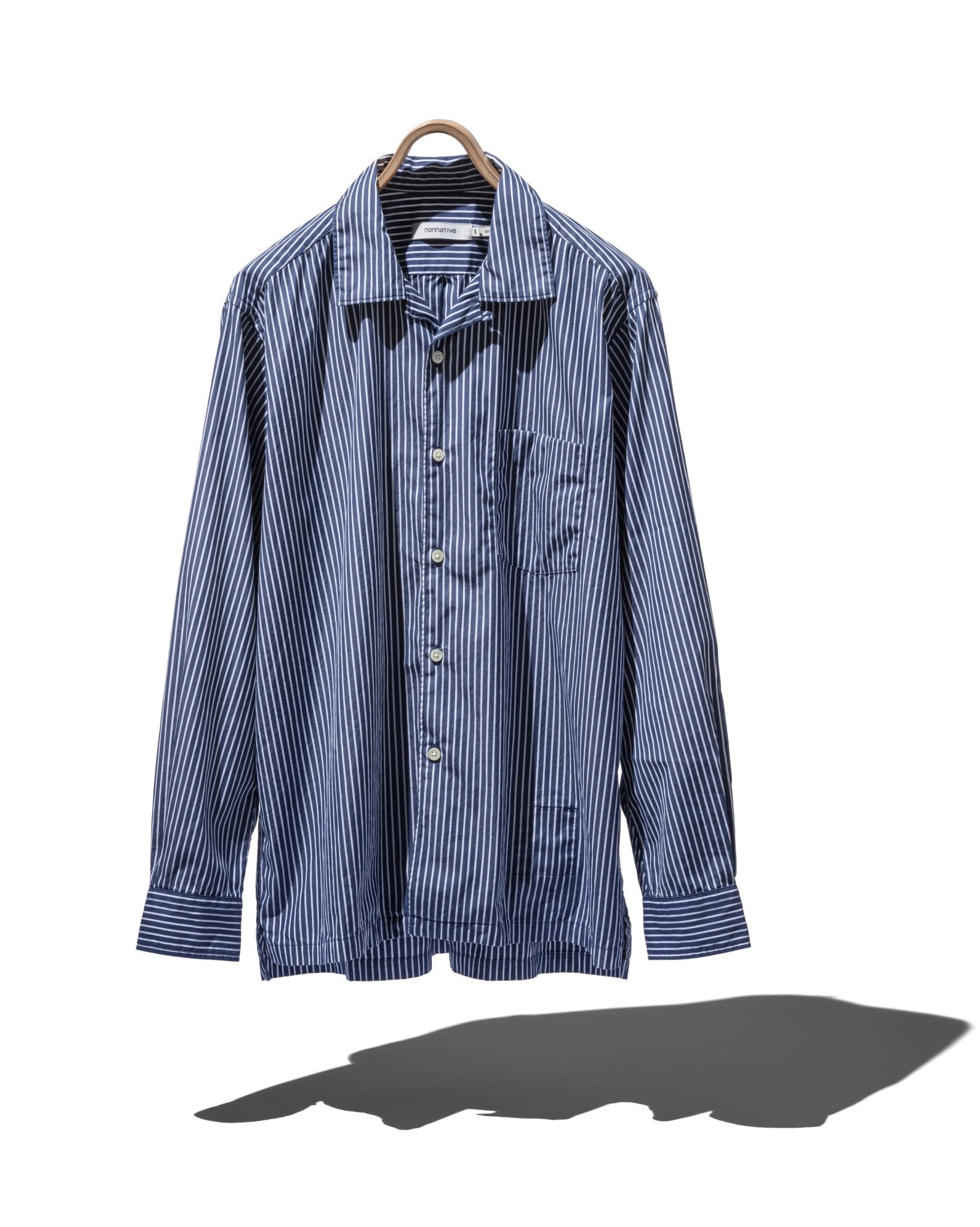 OFFICER L/S SHIRT COTTON BROAD LONDON STRIPE - NONNATIVE