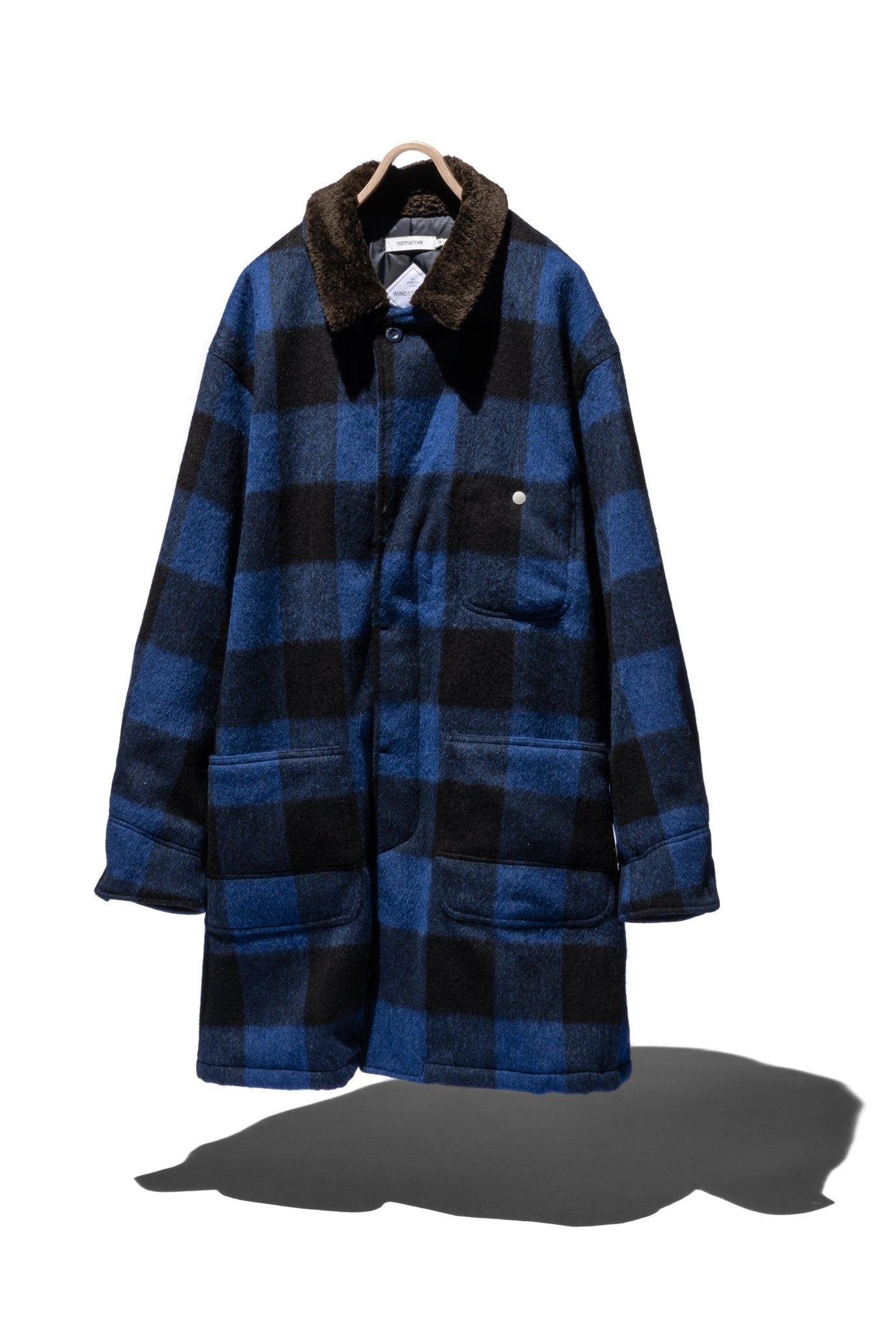 NONNATIVE MELTON　BUFFALO CHECK COAT Rancher Long Coat W/P/N/A Wool Dobby Buffalo Check with GORE-TEX