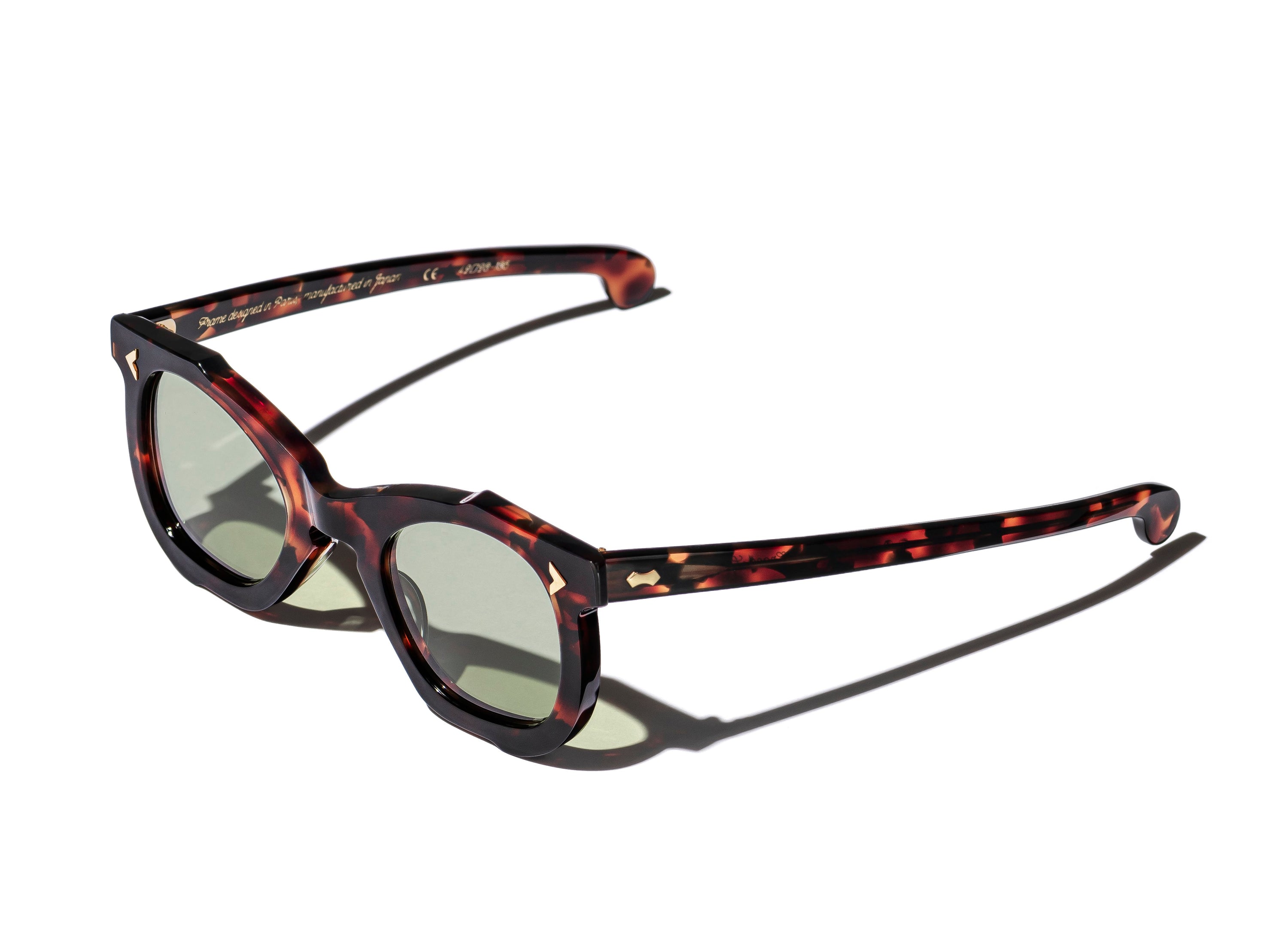 RT02 SUNGLASSES (TORTOISE SHELL / GREEN LENSES)