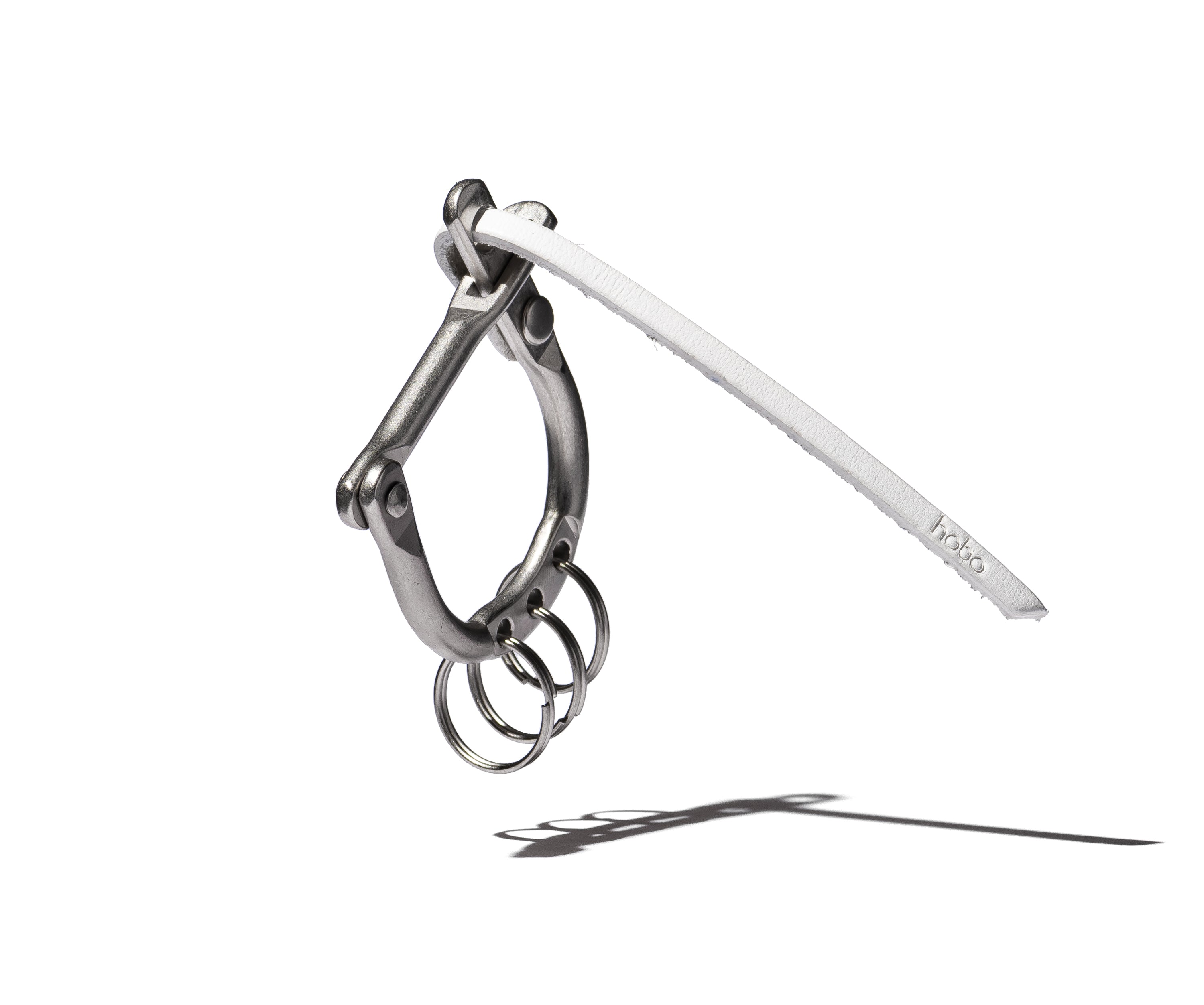 D LOCK CARABINER KEY RING with COW LEATHER