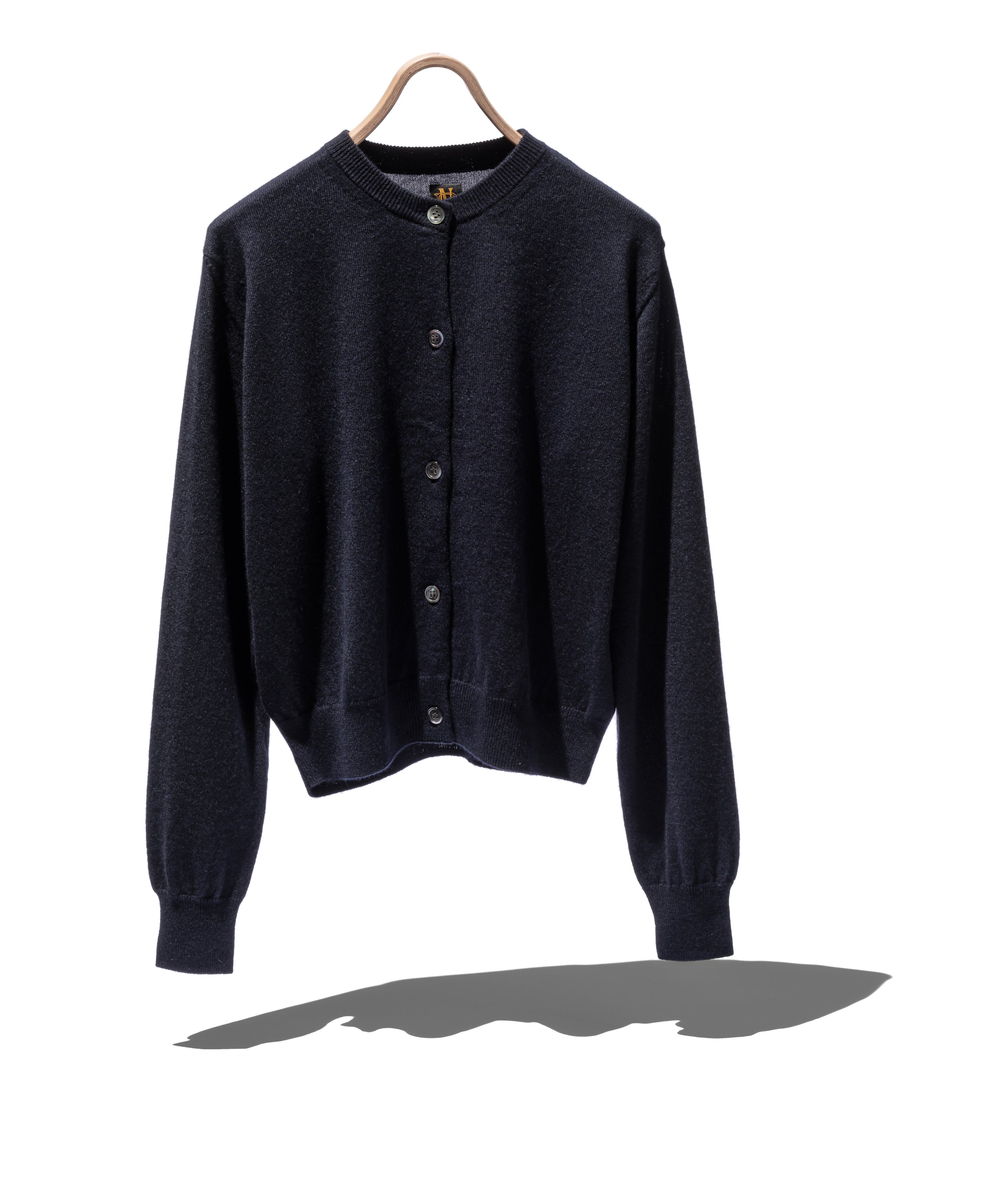 CASHMERE-SILK CREW NECK CARDIGAN W
