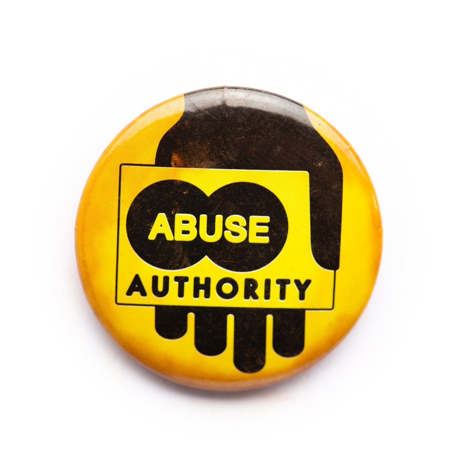 "Abuse Authority" button pin - RADICAL MEDIA ARCHIVE