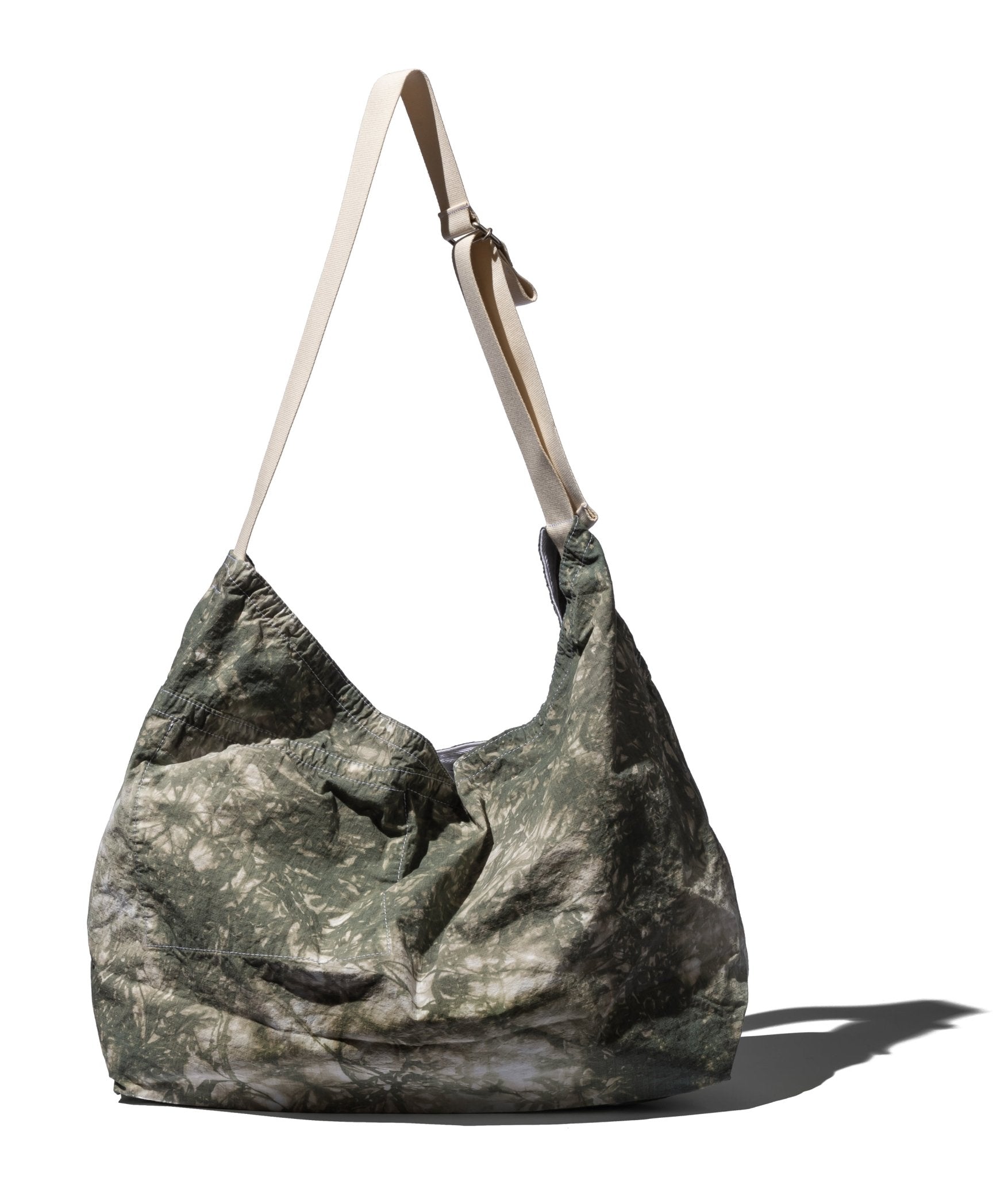 AZUMA SHOULDER BAG L COTTON NYLON RIPSTOP CAMO TIE - DYED - HOBO