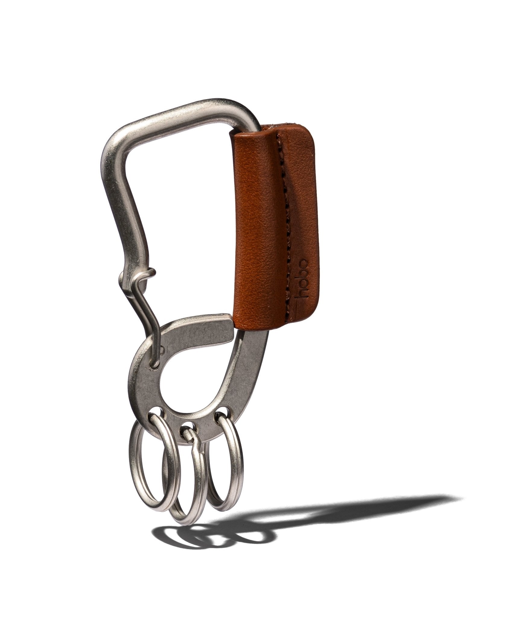 CARABINER KEY RING with COW LEATHER - HOBO