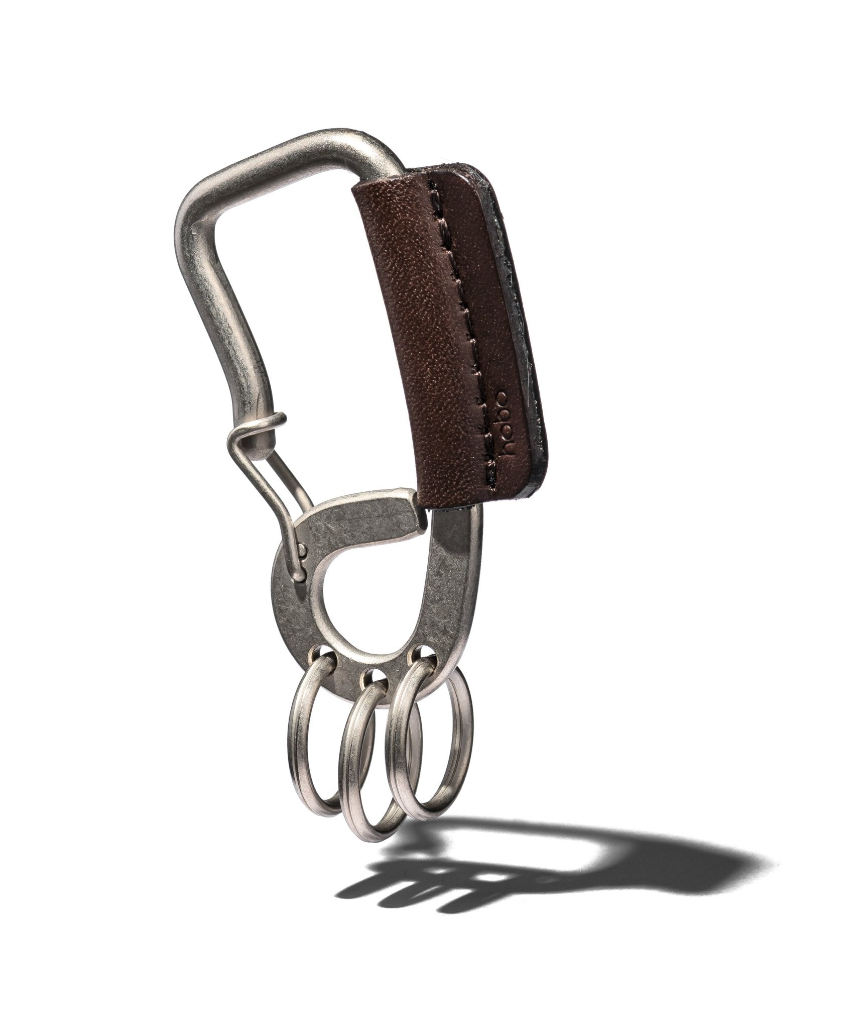 CARABINER KEY RING with COW LEATHER - HOBO