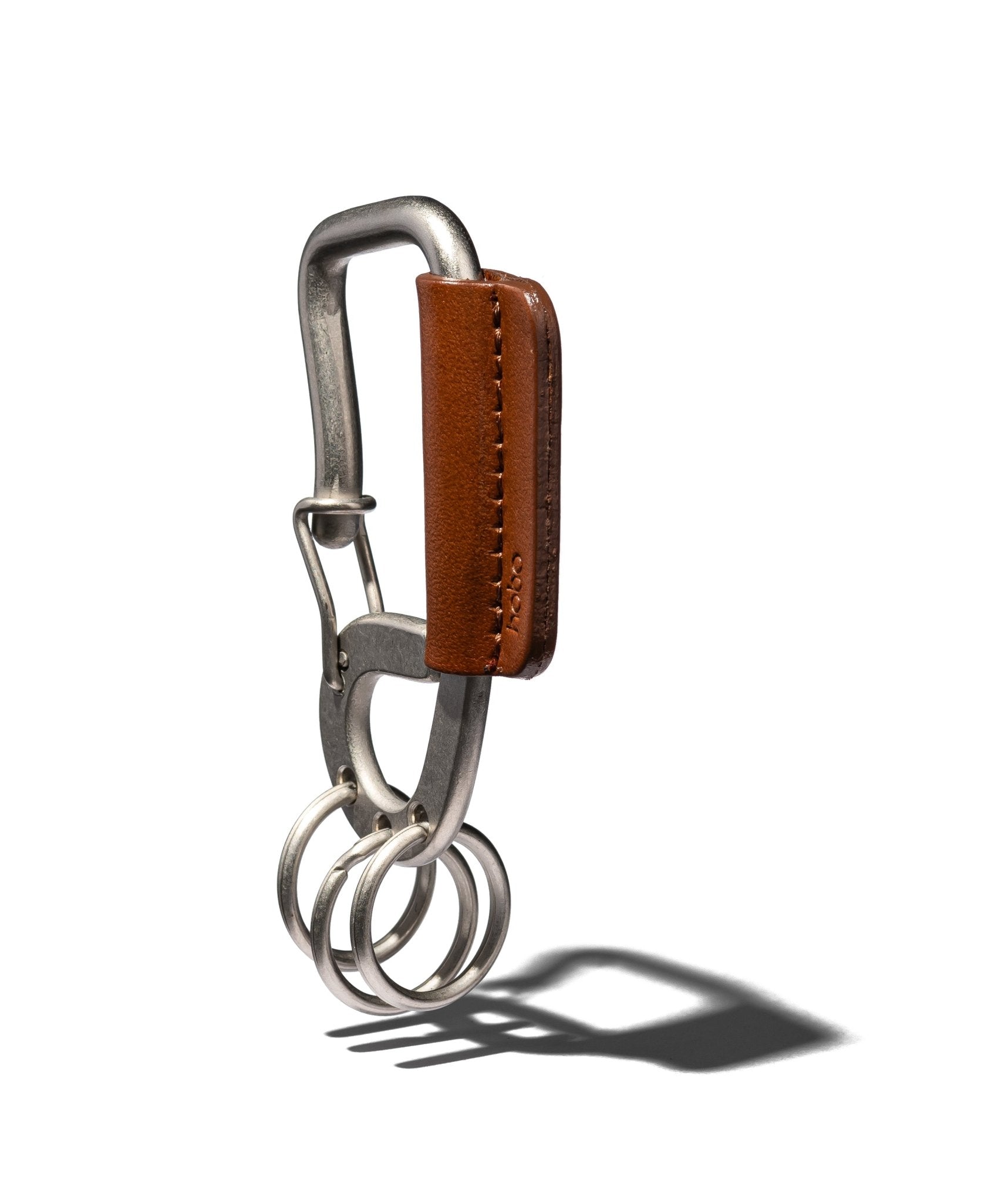 CARABINER KEY RING with COW LEATHER - HOBO