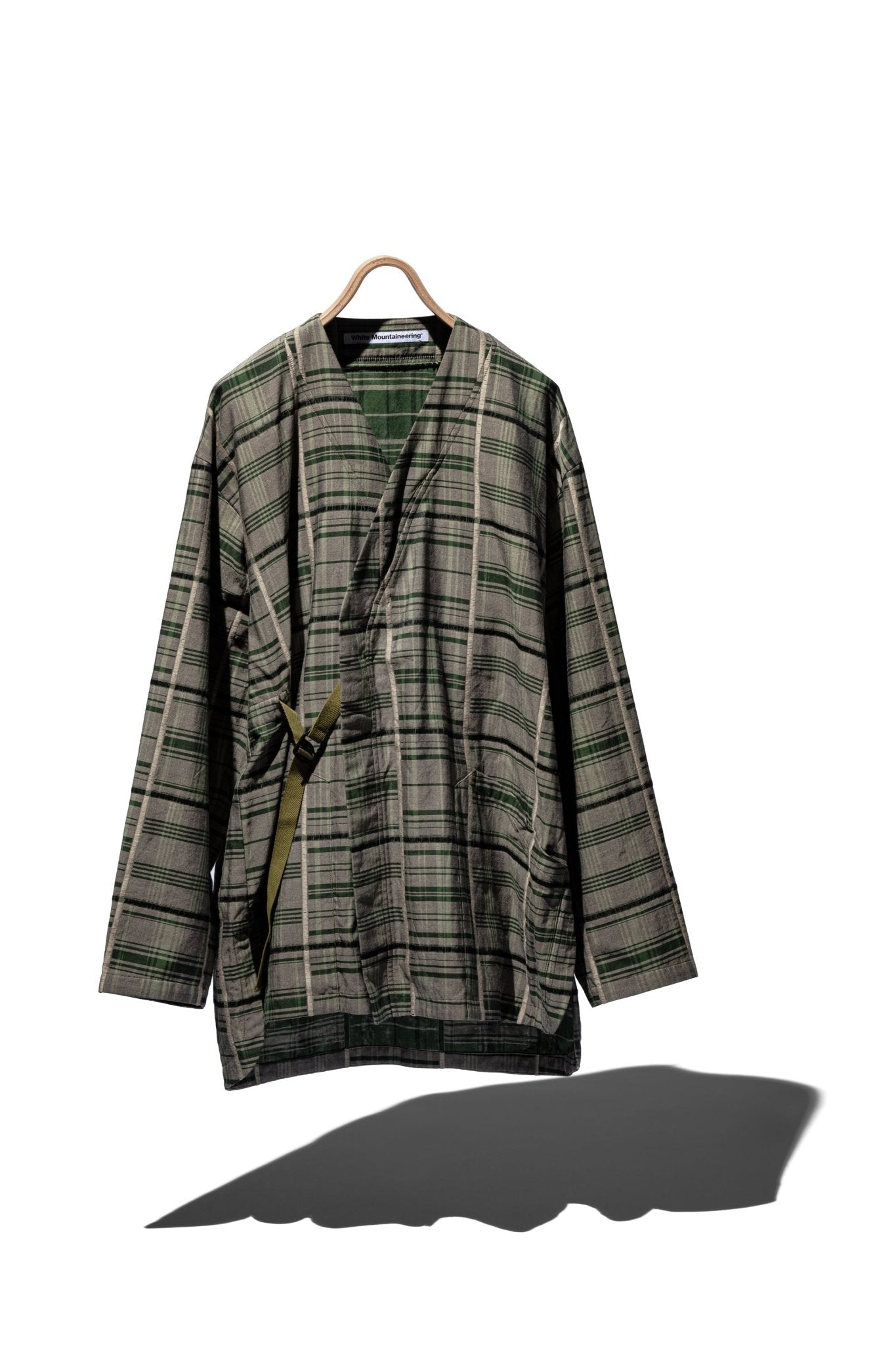CHECK JACQUARD KIMONO SHIRT - WHITE MOUNTAINEERING