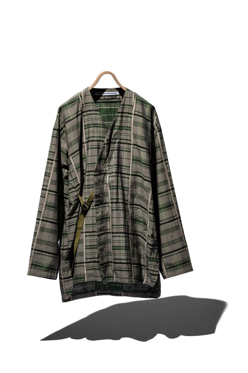 CHECK JACQUARD KIMONO SHIRT