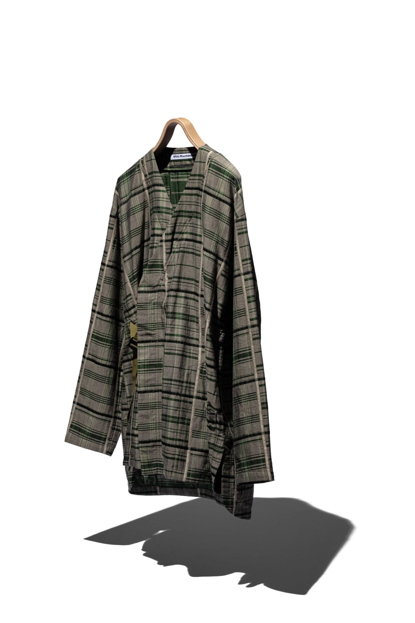 CHECK JACQUARD KIMONO SHIRT - WHITE MOUNTAINEERING