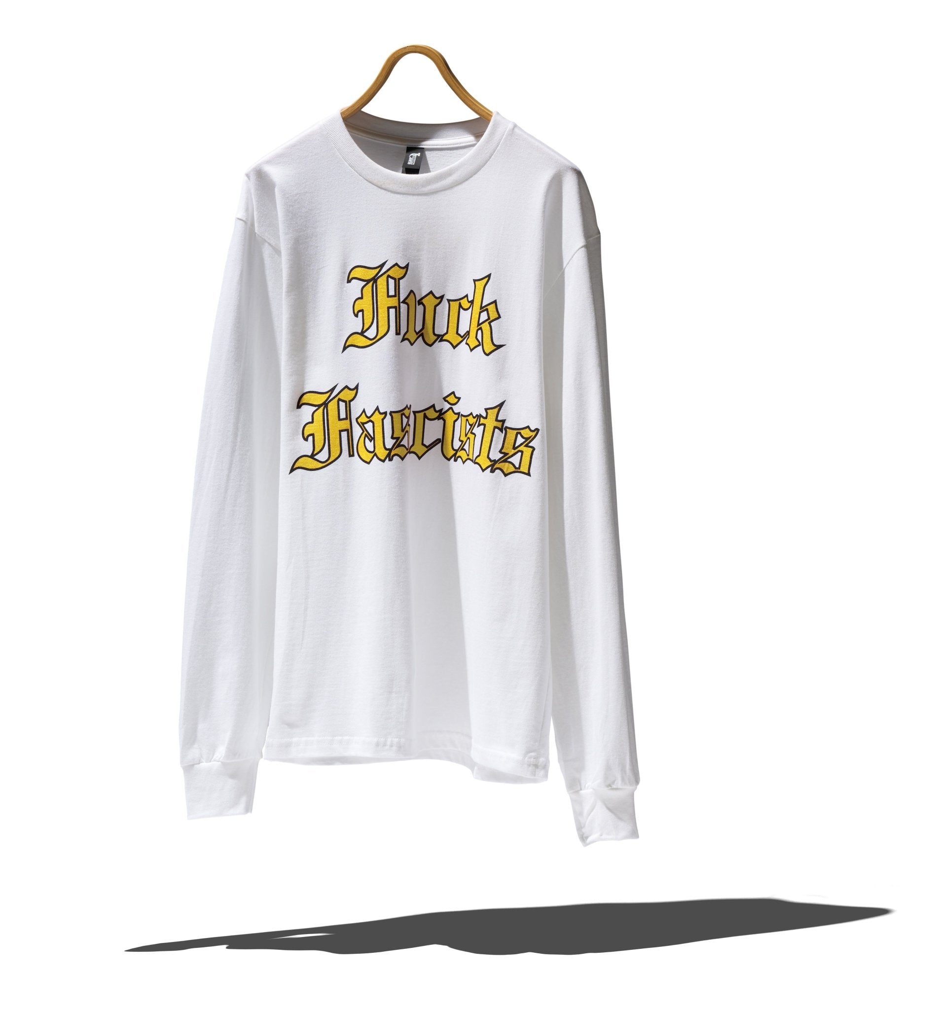 Fuck Fascists White Long Sleeve Shirt - RADICAL MEDIA ARCHIVE