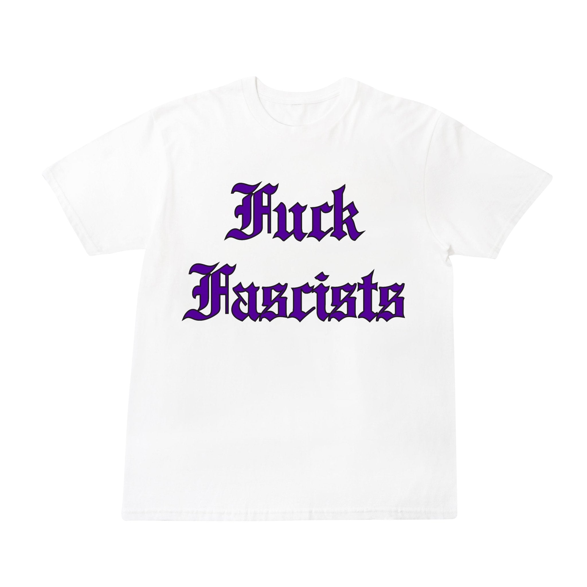 Fuck Fascists White Short Sleeve T-shirt - RADICAL MEDIA ARCHIVE