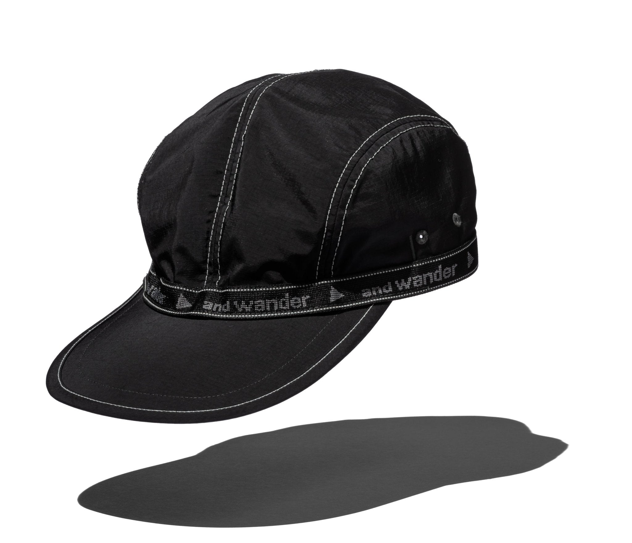 and wander アンドワンダー JQ tape hat 黒 BLACK and wander Black JQ Tape Hat and Wander
