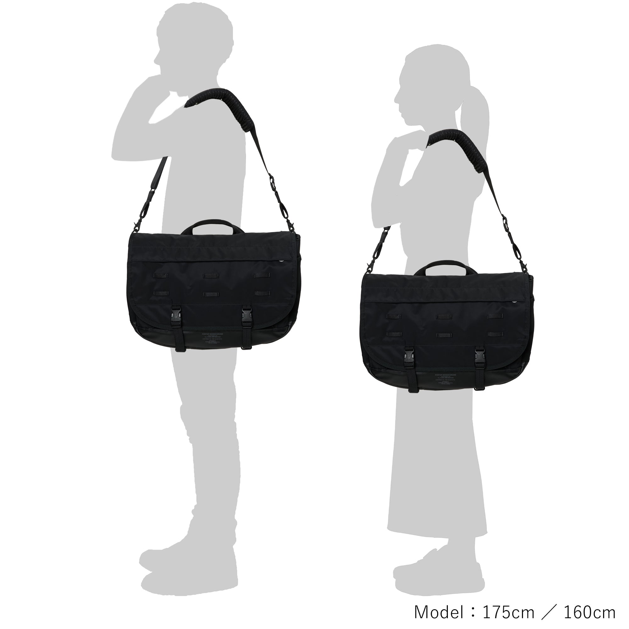 MONOCHROME MESSENGER BAG (L) - PORTER