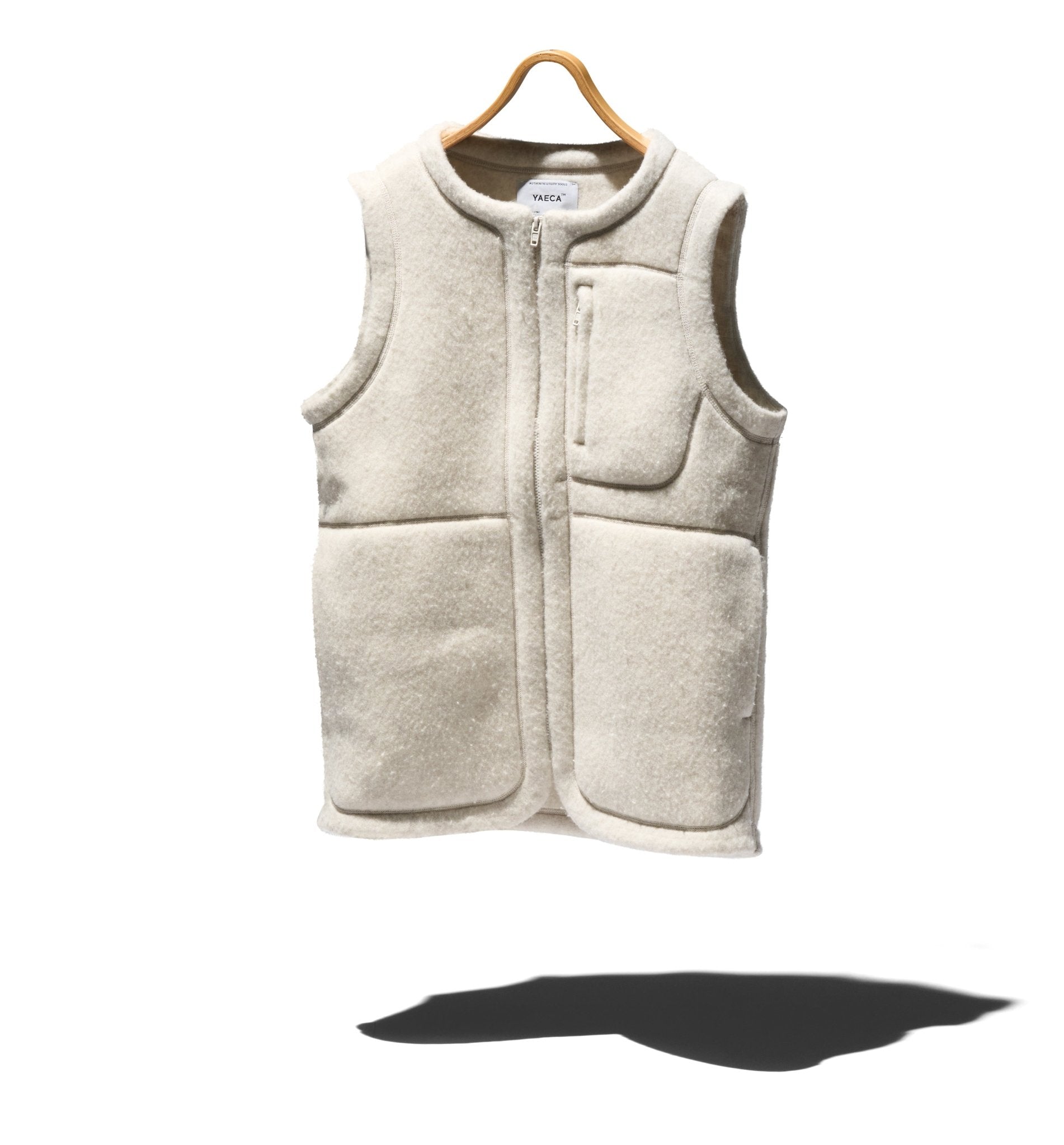 Natural Wool Fleece Liner Vest - YAECA