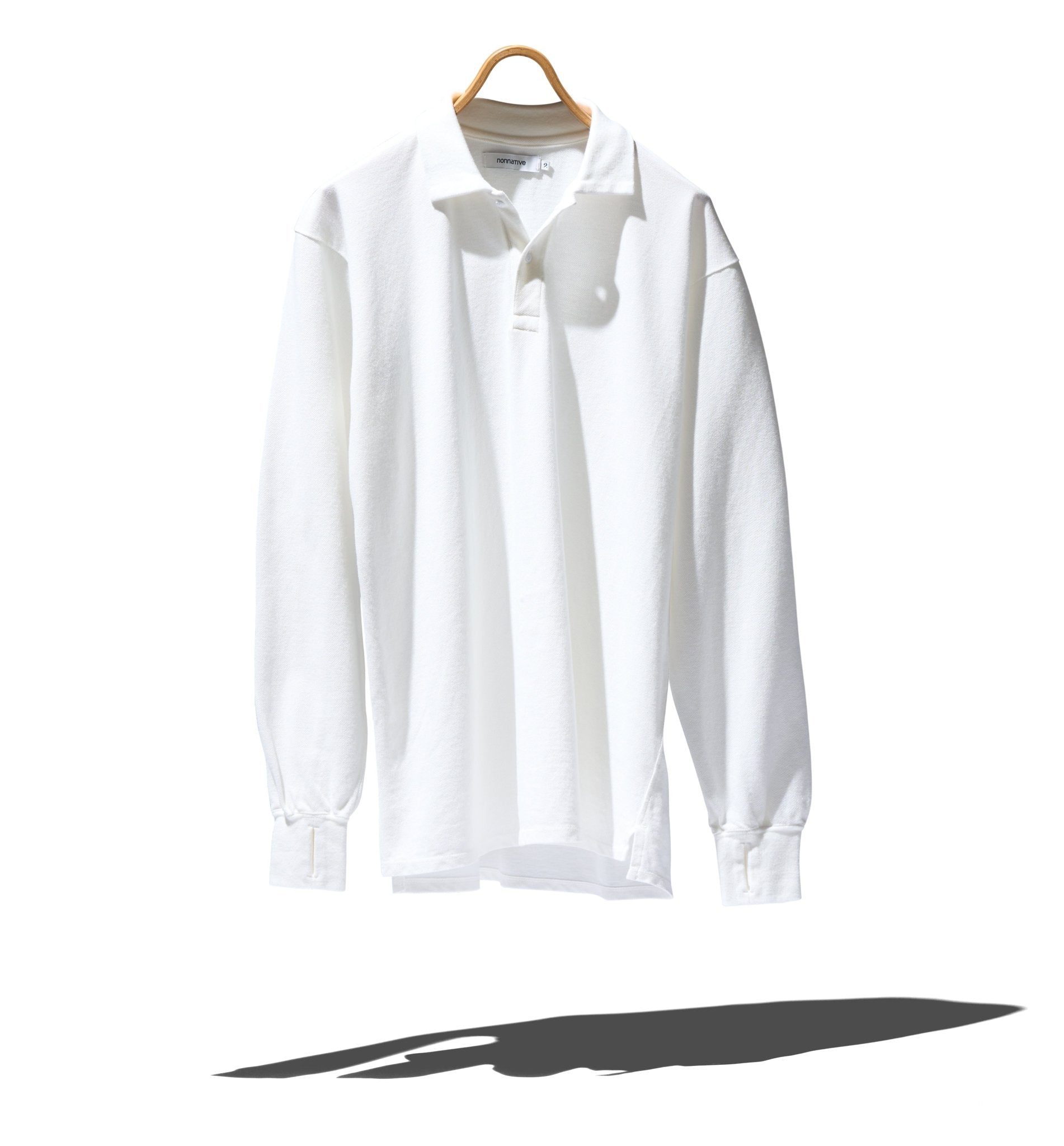 OFFICER L/S POLO SHIRT COTTON PIQUE OVERDYED - NONNATIVE