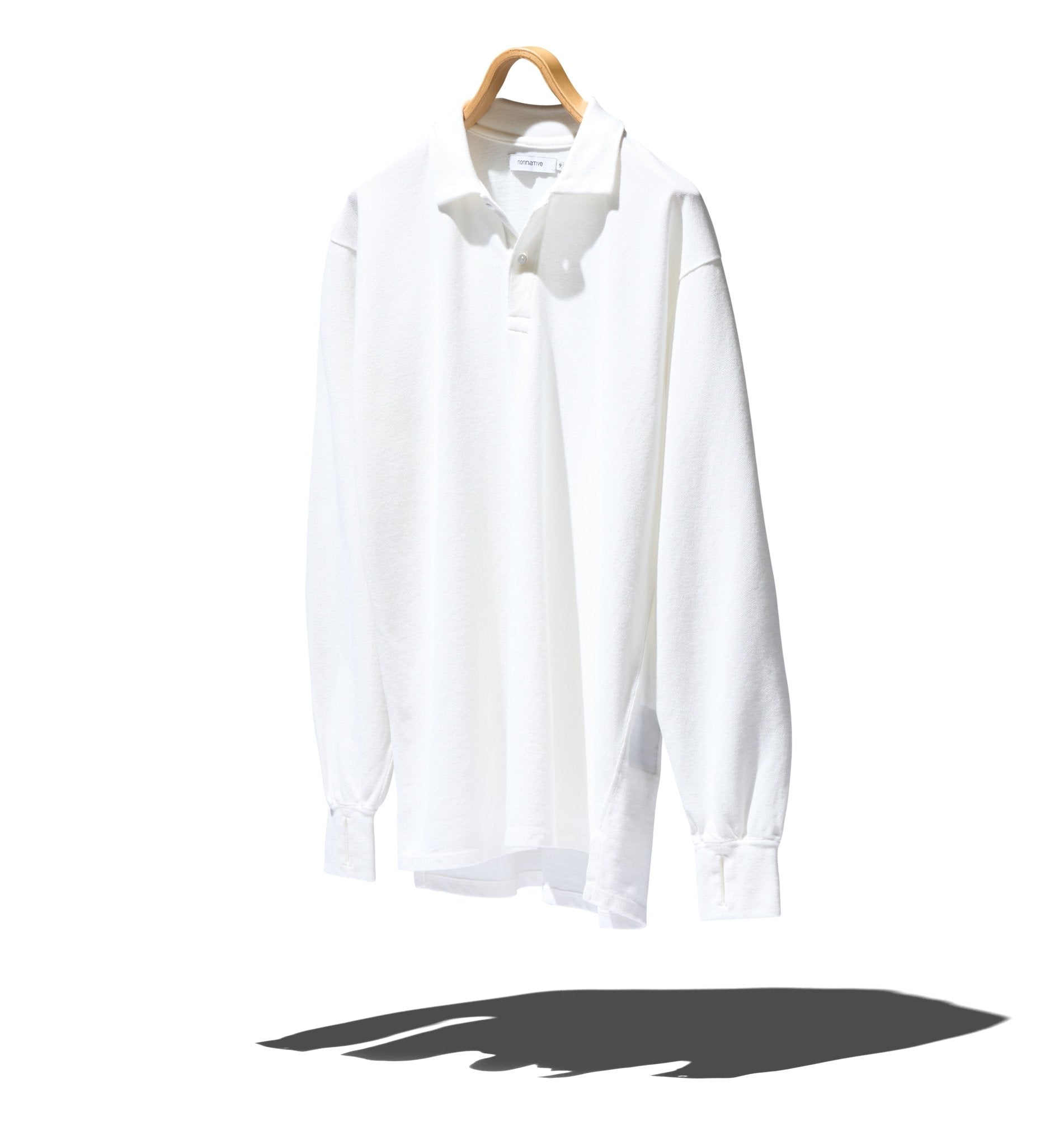 OFFICER L/S POLO SHIRT COTTON PIQUE OVERDYED - NONNATIVE
