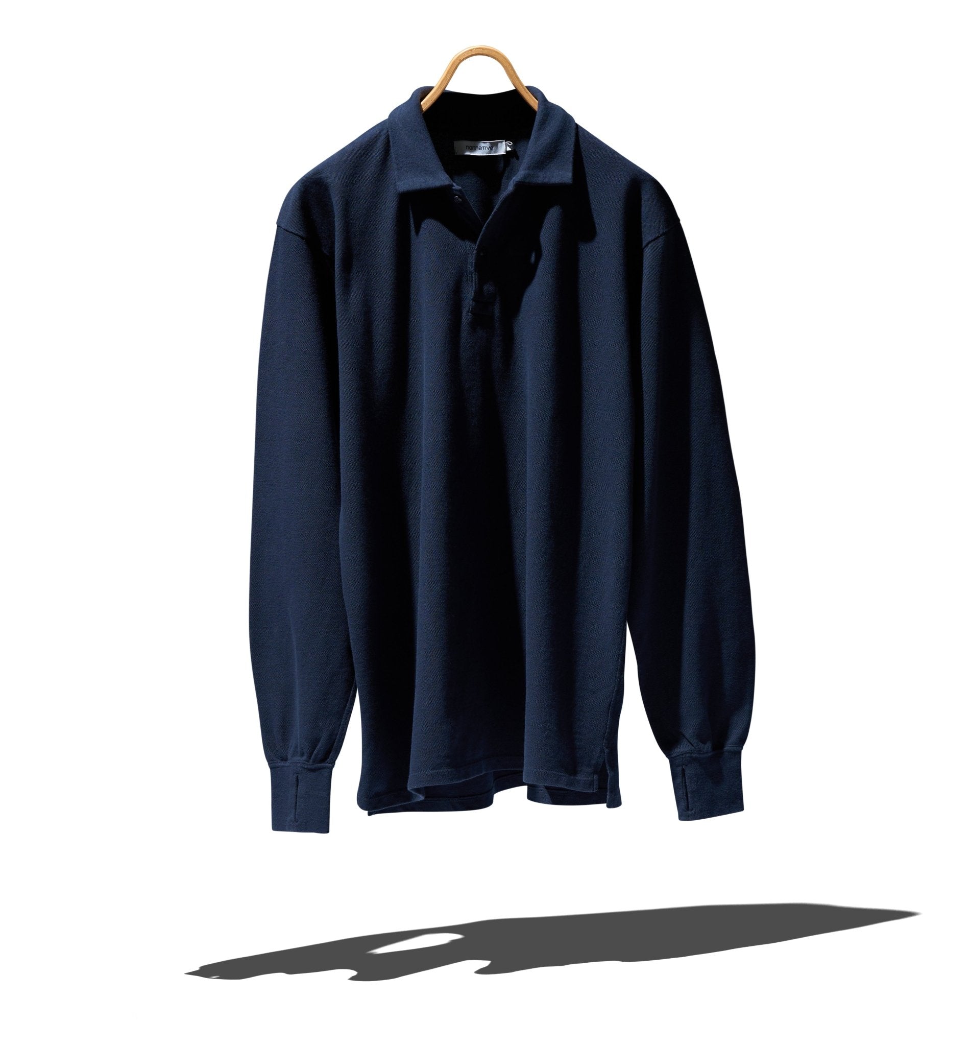 OFFICER L/S POLO SHIRT COTTON PIQUE OVERDYED - NONNATIVE