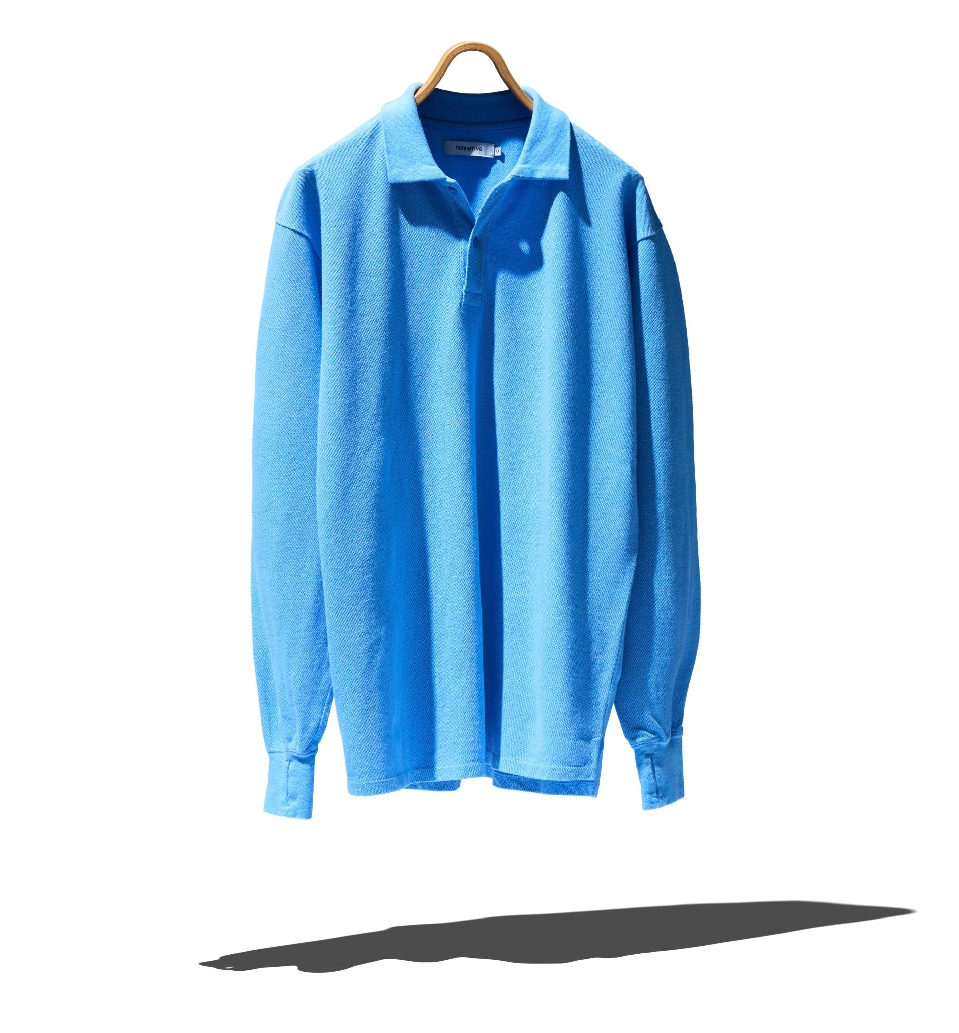 OFFICER L/S POLO SHIRT COTTON PIQUE OVERDYED - NONNATIVE