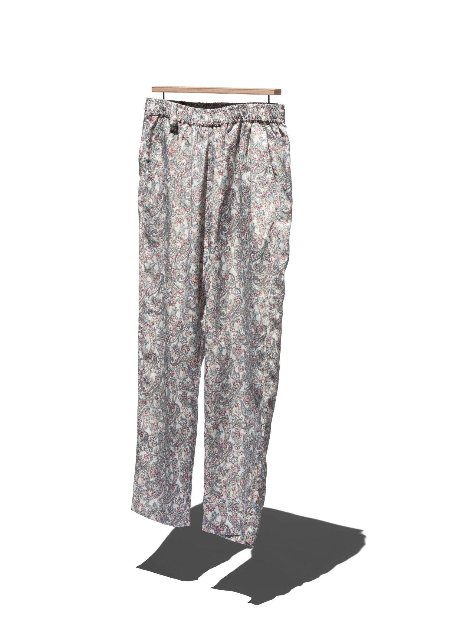 PAISLEY SATIN TAPERED EASY PANTS - WHITE MOUNTAINEERING