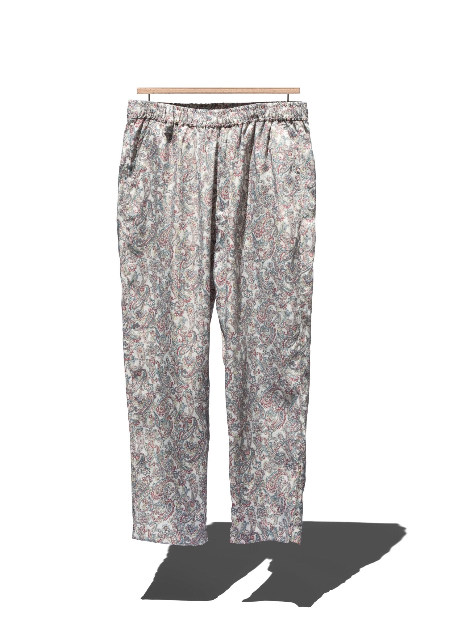 PAISLEY SATIN TAPERED EASY PANTS - WHITE MOUNTAINEERING