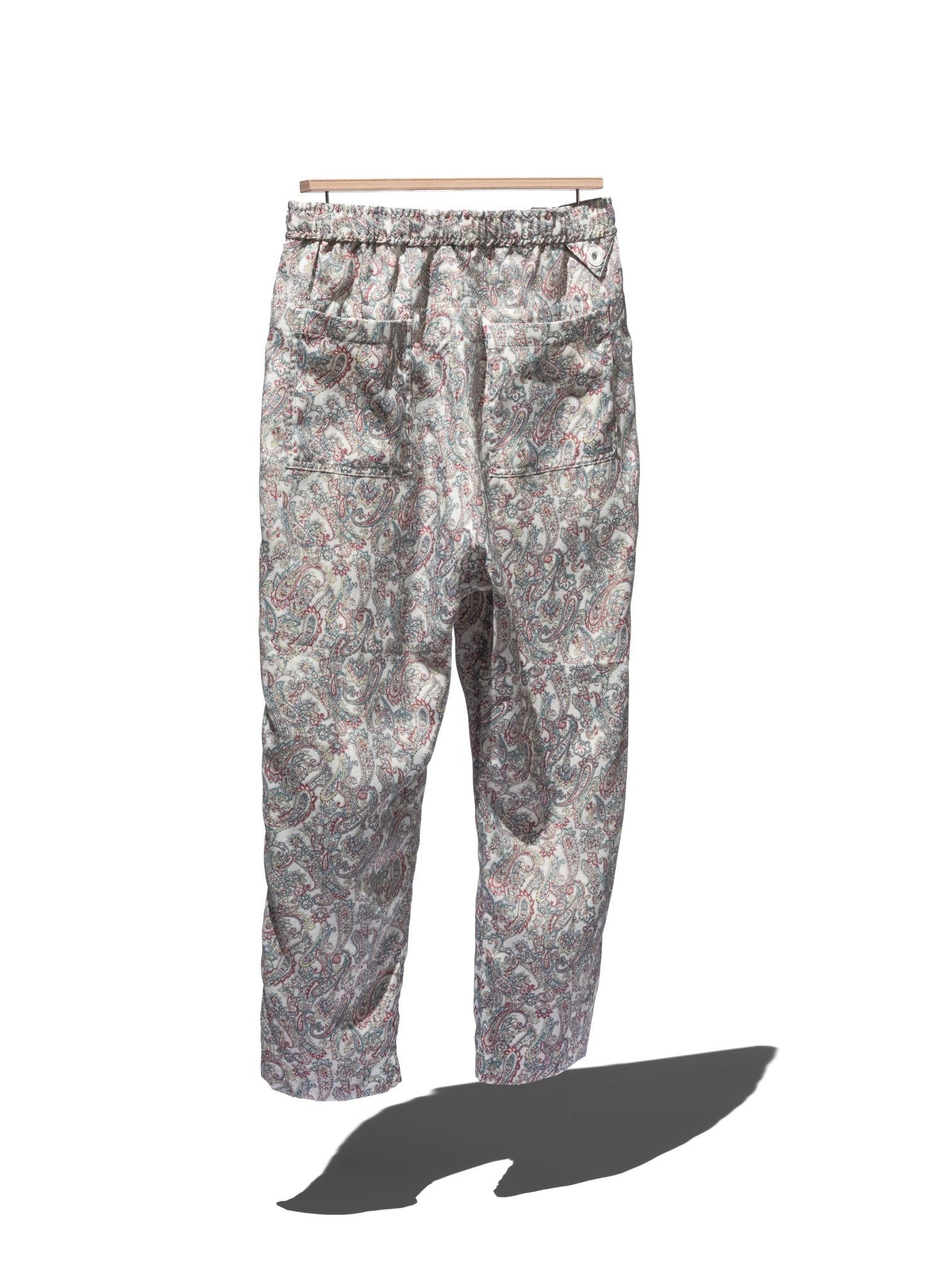PAISLEY SATIN TAPERED EASY PANTS - WHITE MOUNTAINEERING