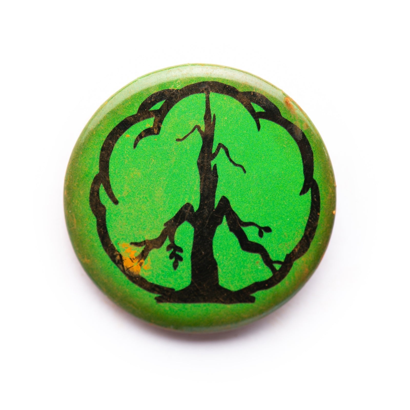 "Peace Sign Tree" button pin - RADICAL MEDIA ARCHIVE