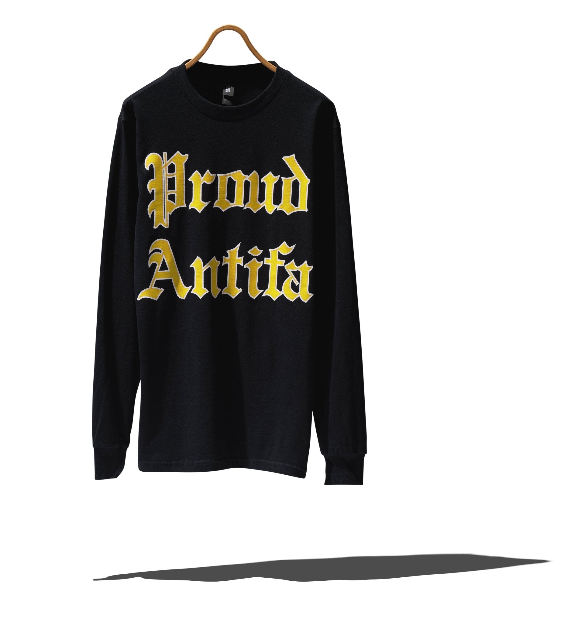 Proud Antifa Black Long Sleeve T-shirt - RADICAL MEDIA ARCHIVE