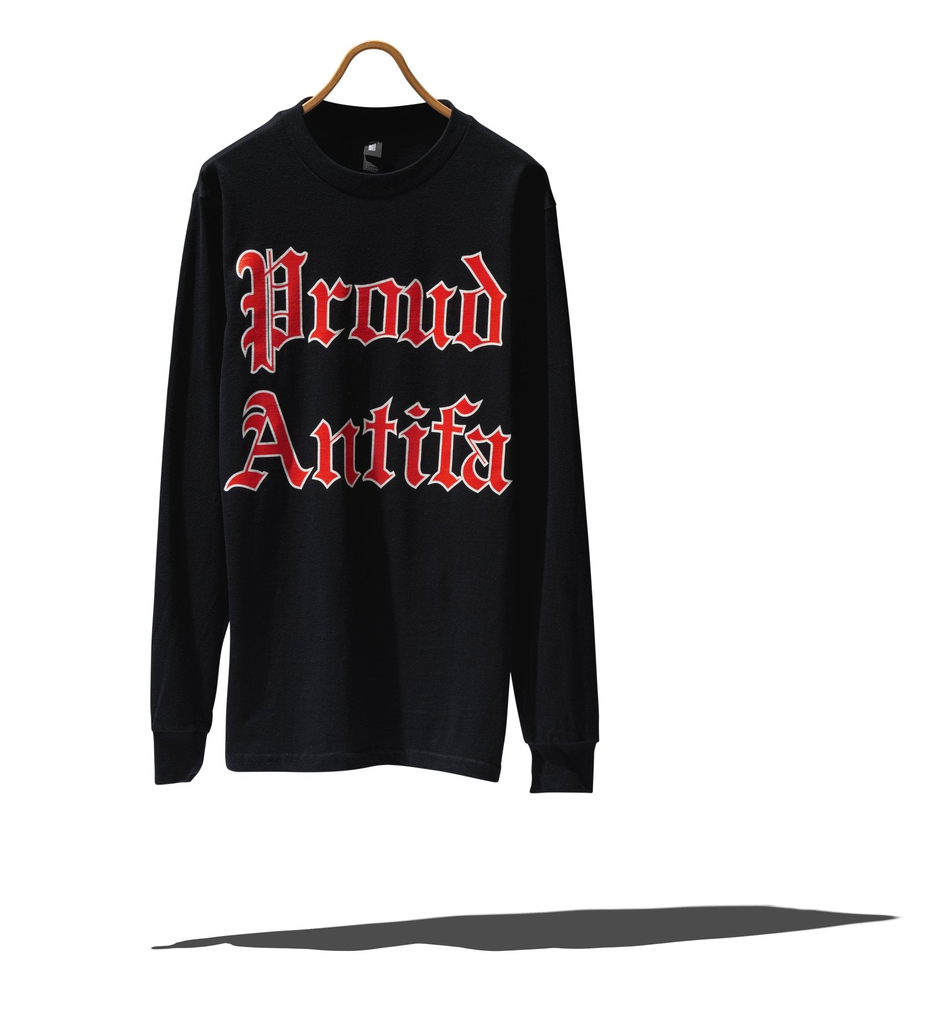 Proud Antifa Black Long Sleeve T-shirt - RADICAL MEDIA ARCHIVE