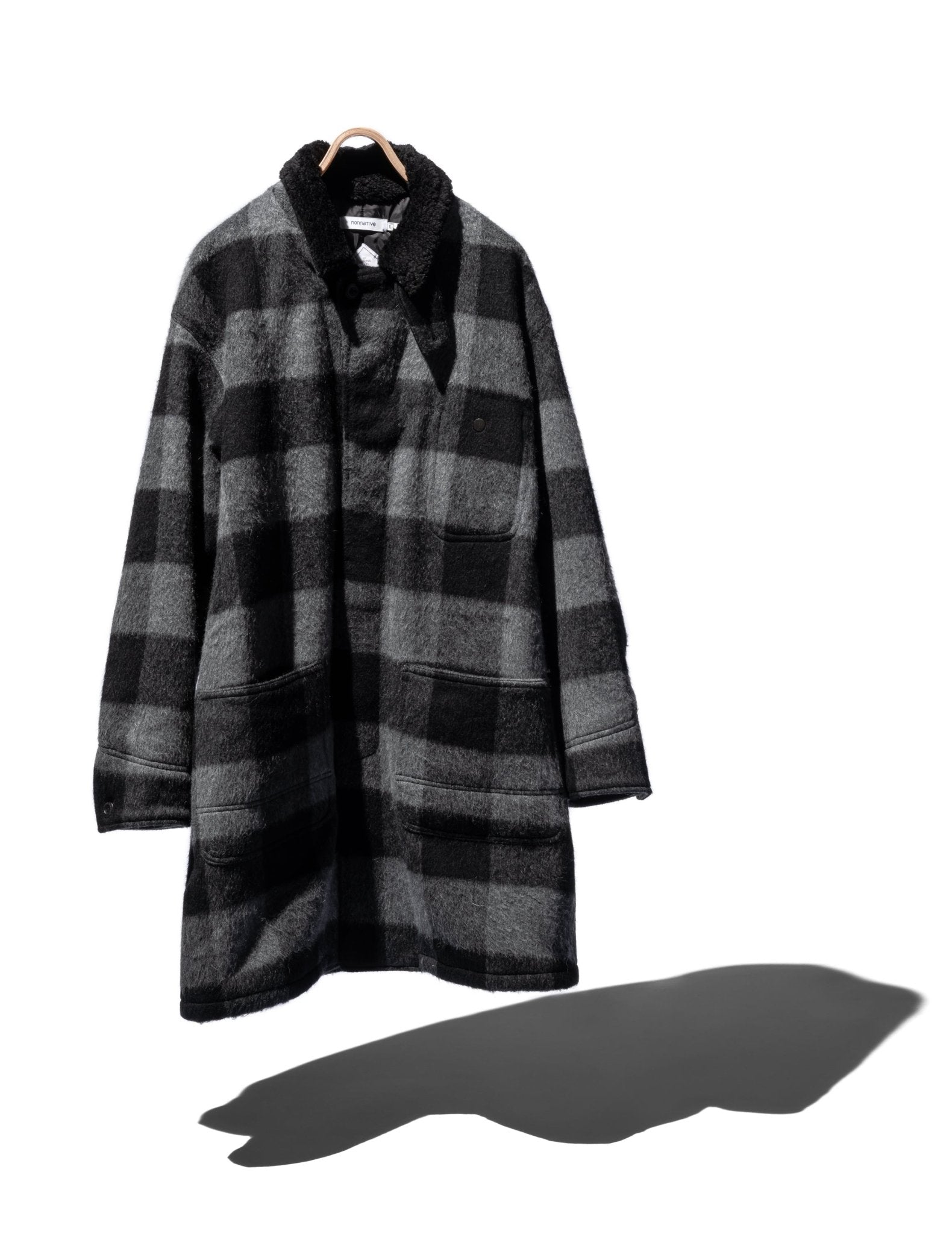 Rancher Long Coat W/P/N/A Wool Dobby Buffalo Check with GORE - TEX Windstopper - NONNATIVE