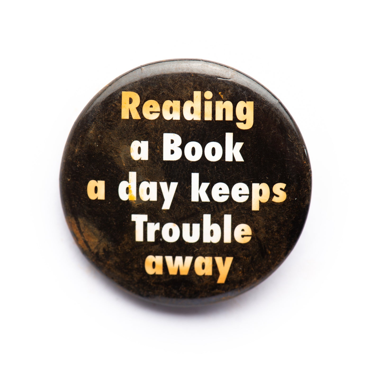 "Reading A Book…" button pin - RADICAL MEDIA ARCHIVE
