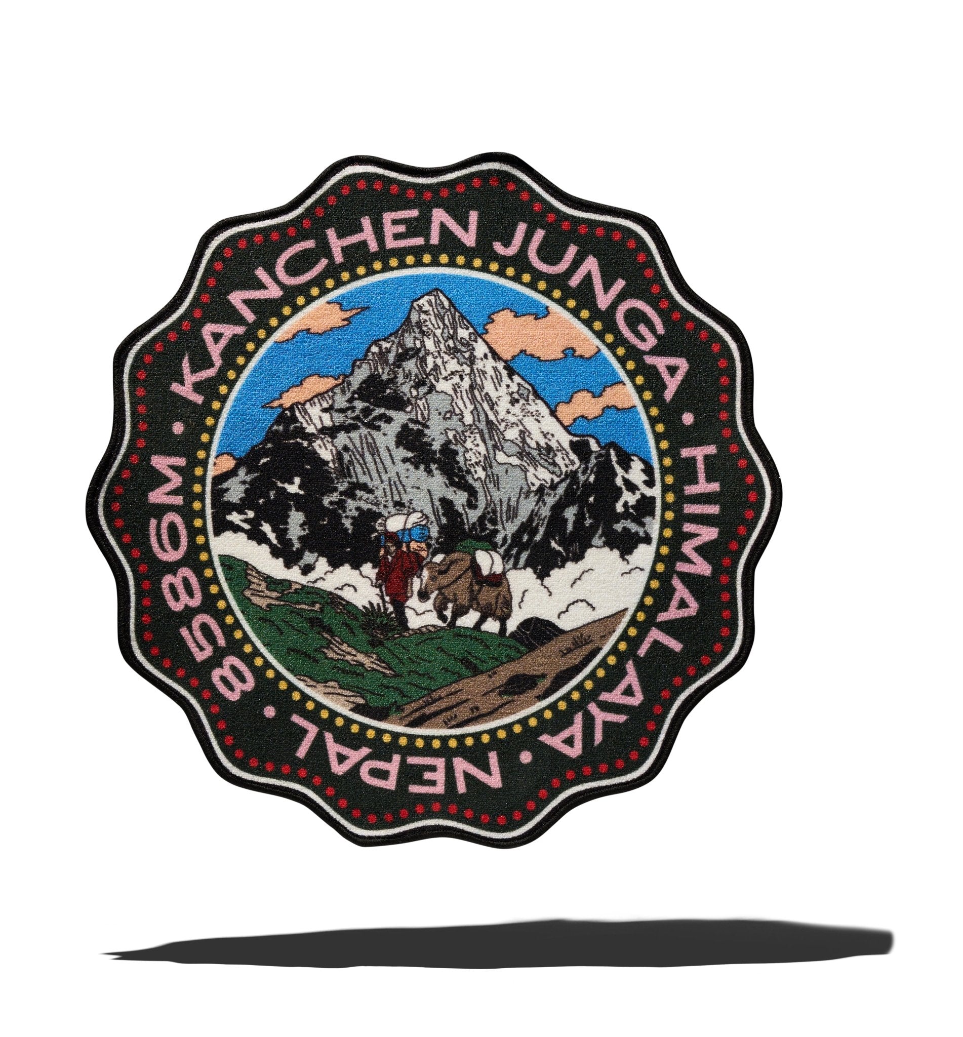 SEAL - SHAPED MOUNTAIN RUG: KACHENJUNGA - A YOUNG HIKER