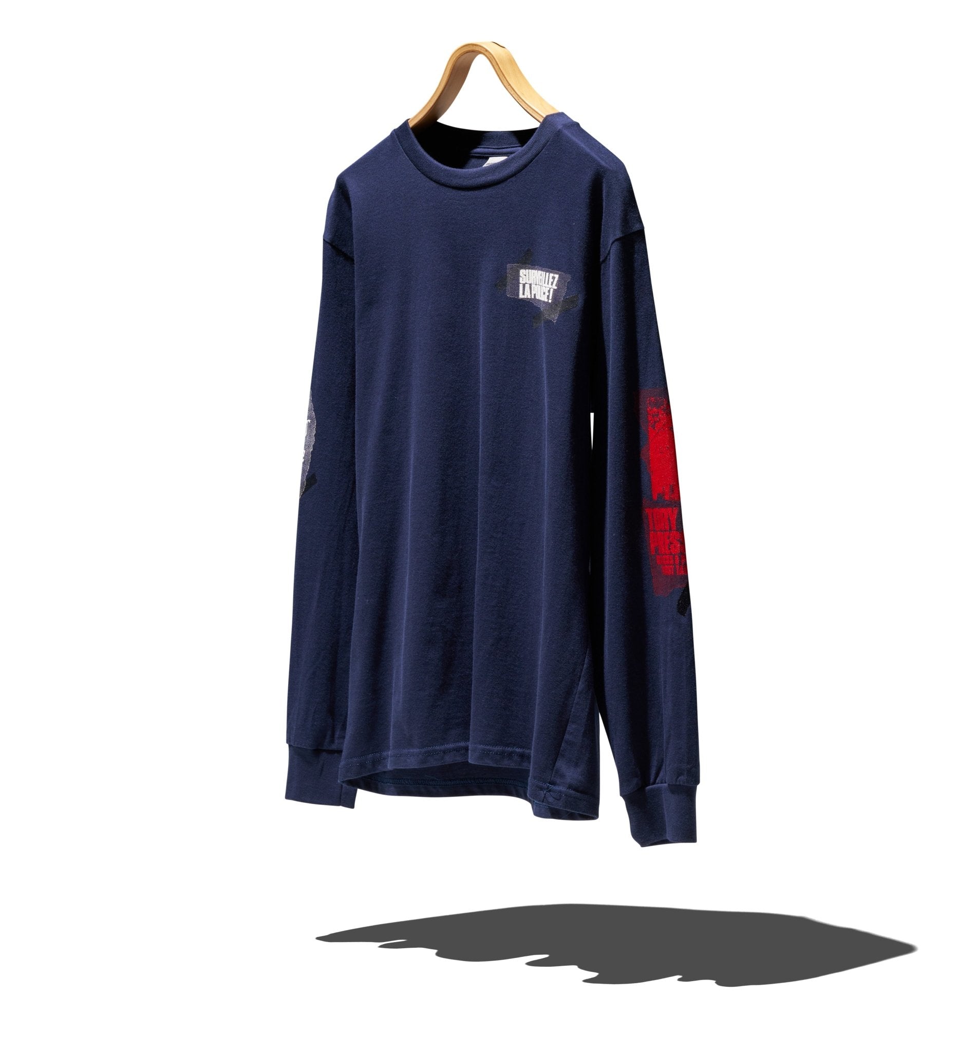 The Press Review T-shirt: WATCH THE POLICE - Navy - RADICAL MEDIA ARCHIVE