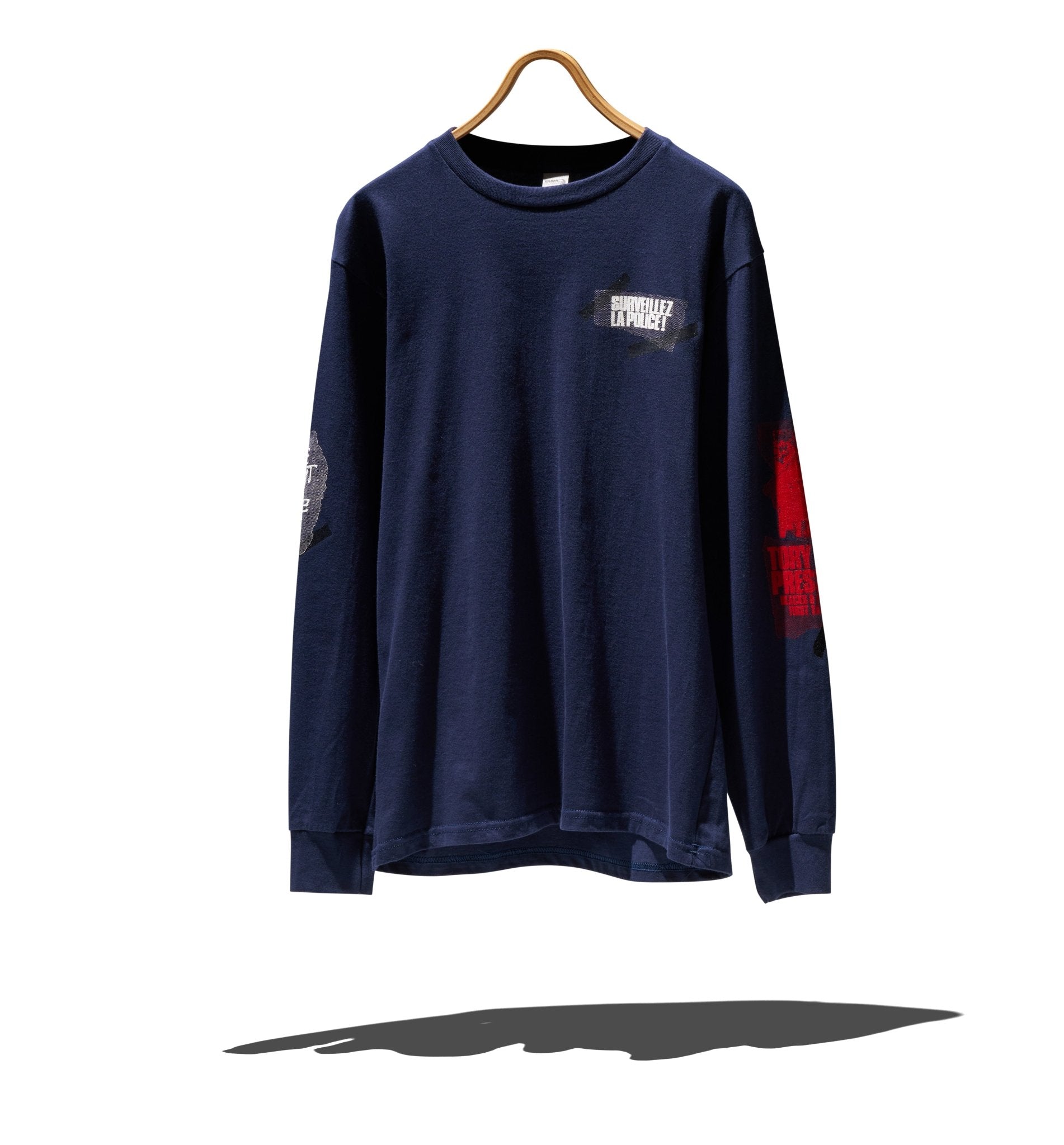 The Press Review T-shirt: WATCH THE POLICE - Navy - RADICAL MEDIA ARCHIVE