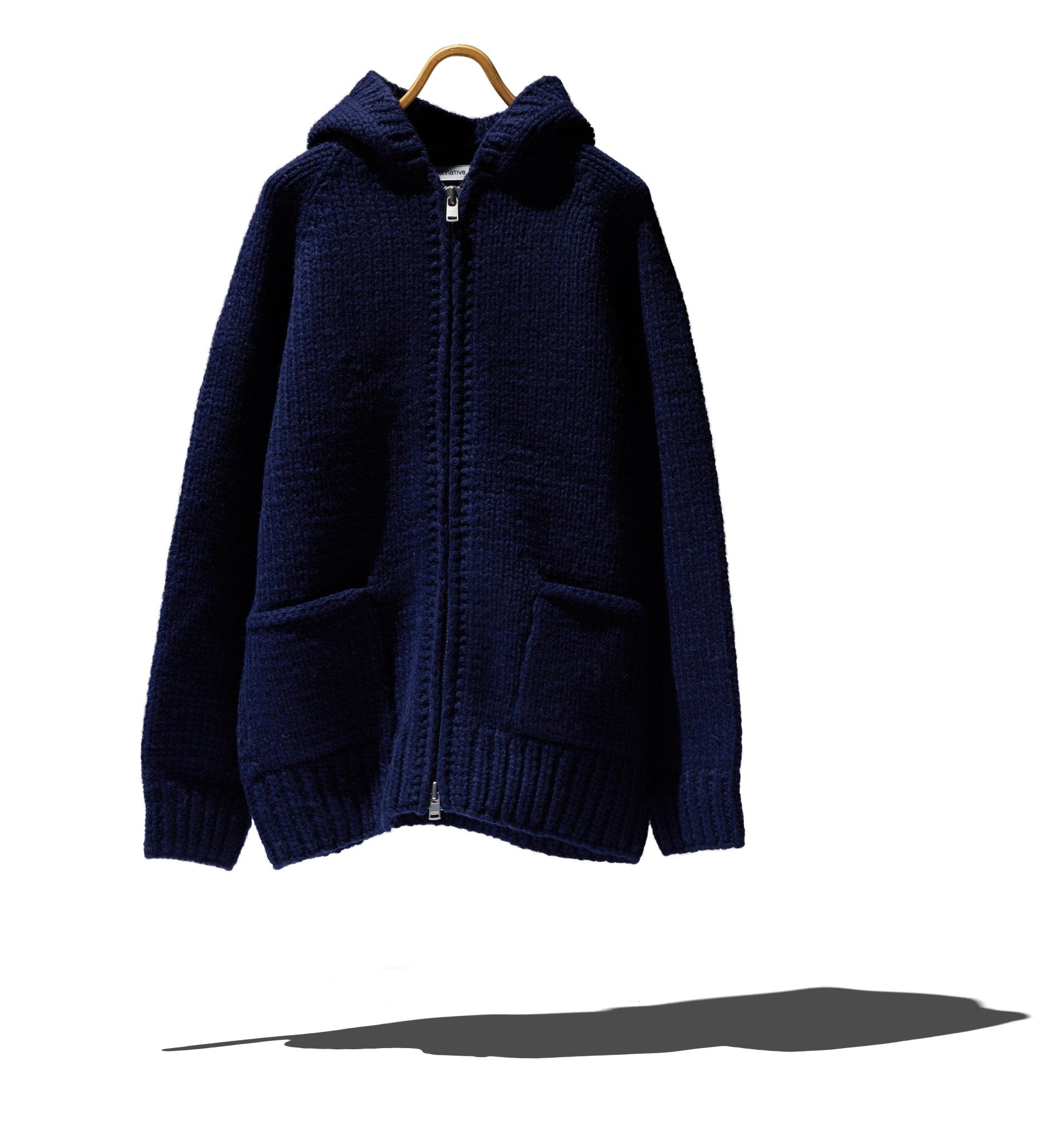 WANDERER HAND - KNIT HOODED SWEATER WOOL YARN - NONNATIVE