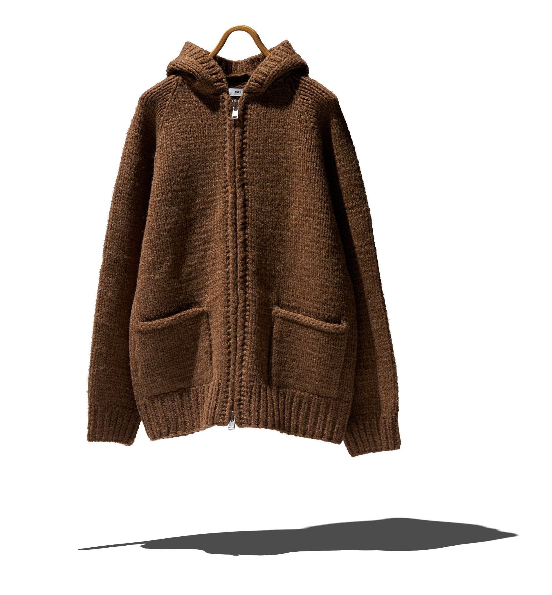 WANDERER HAND - KNIT HOODED SWEATER WOOL YARN - NONNATIVE