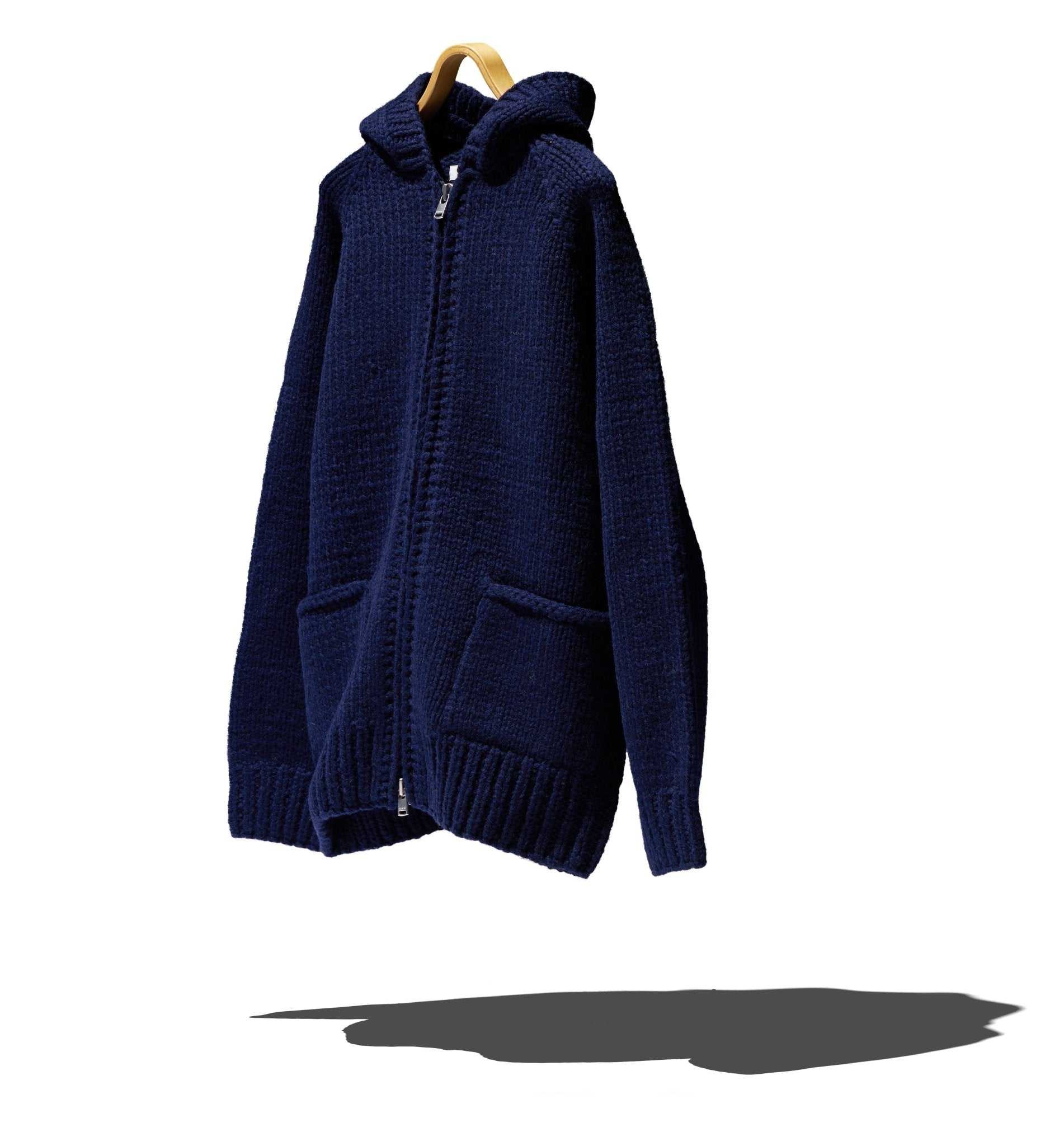 WANDERER HAND - KNIT HOODED SWEATER WOOL YARN - NONNATIVE