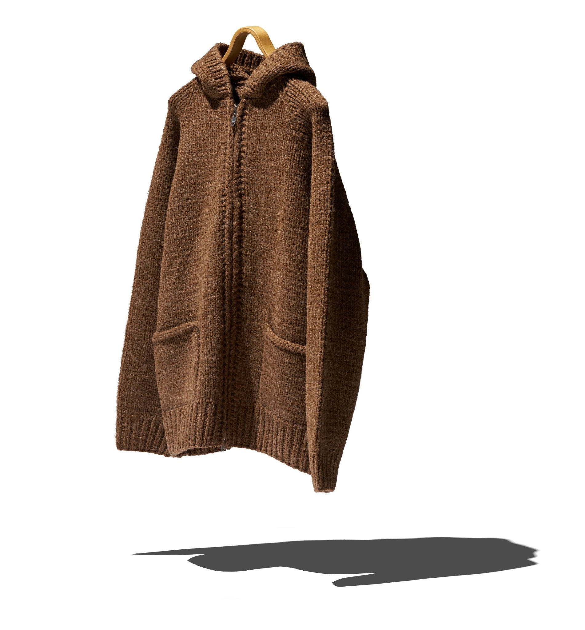 WANDERER HAND - KNIT HOODED SWEATER WOOL YARN - NONNATIVE