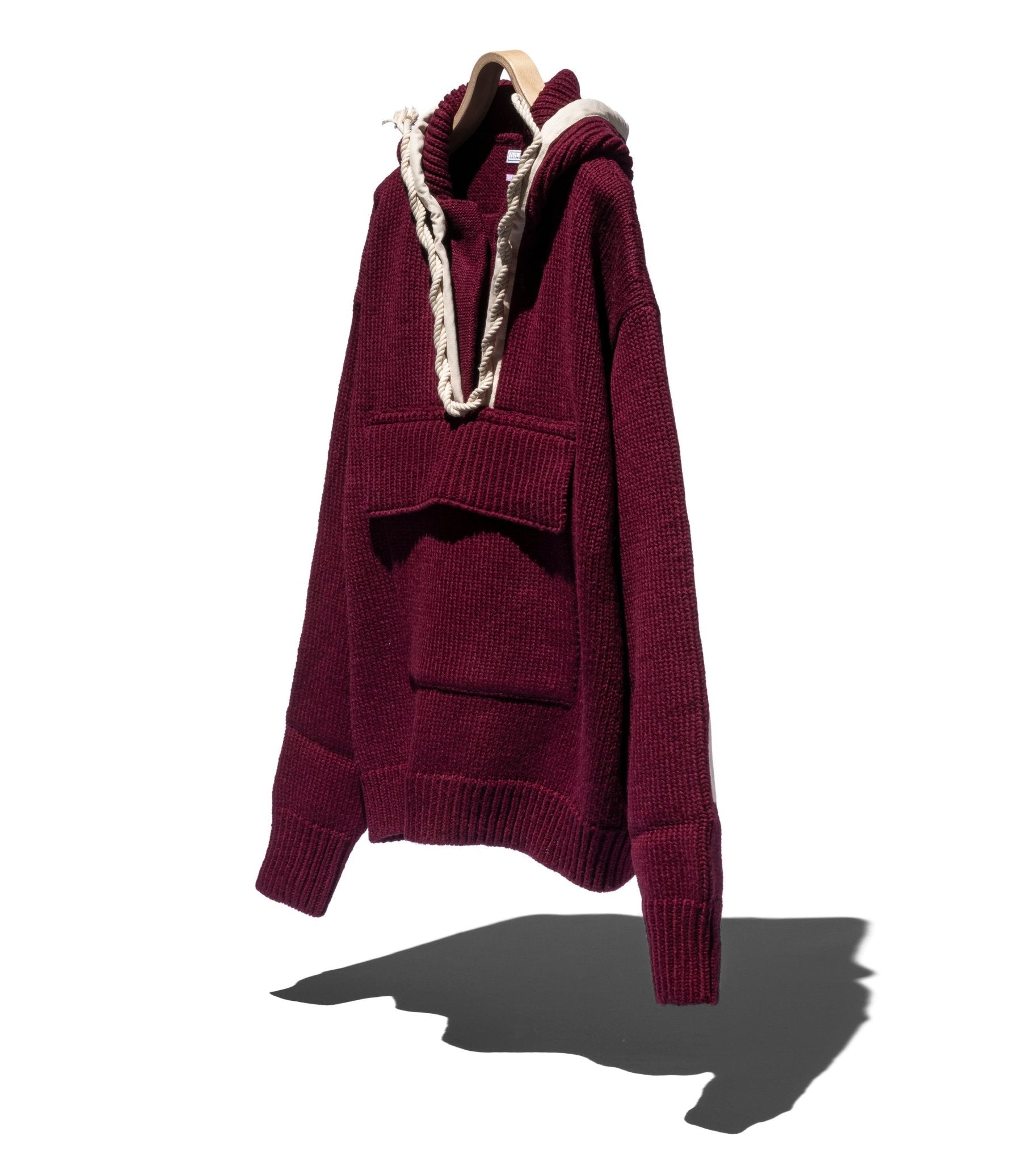 Wool Hoodie Rope Knit - DIE DREI BERGE