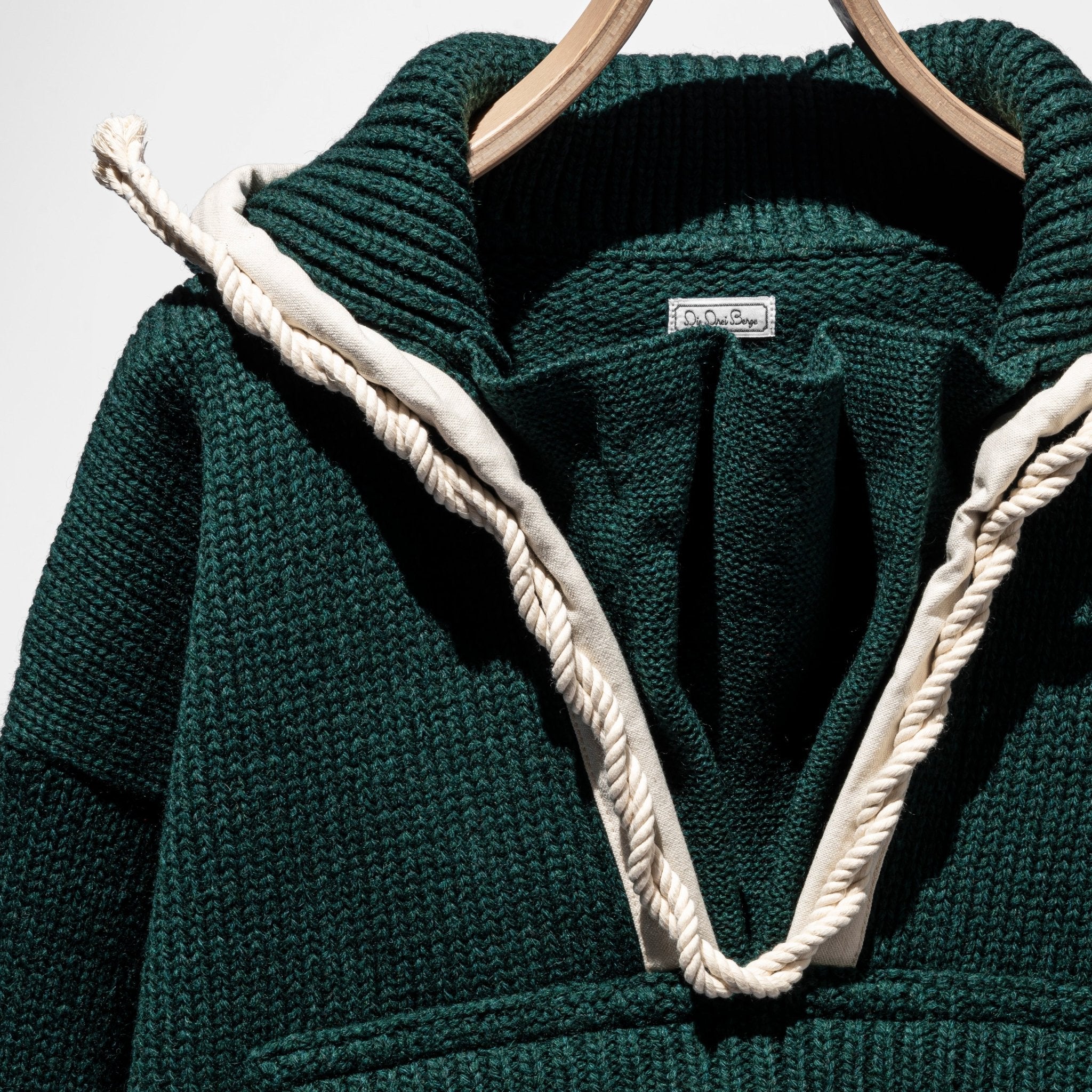 Wool Hoodie Rope Knit - DIE DREI BERGE