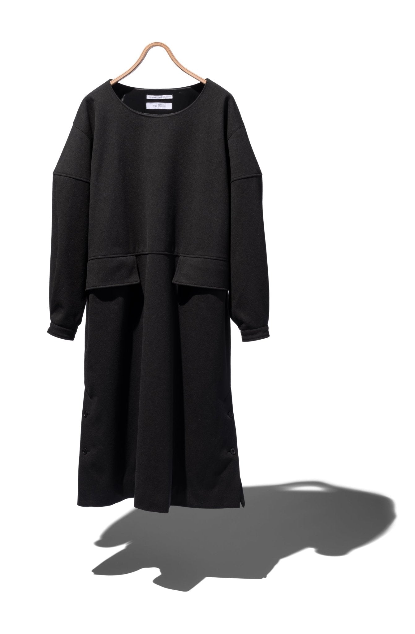 Woolen Smock Dress Black / One Size