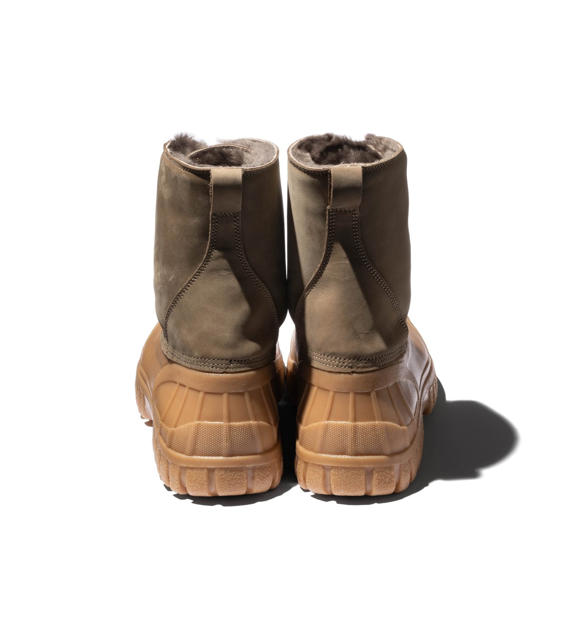 Worker Zip Mouton Duck Boots Cow Leather With Rubber Sole by DIEMME - NONNATIVE