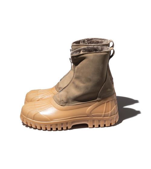 Worker Zip Mouton Duck Boots Cow Leather With Rubber Sole by DIEMME