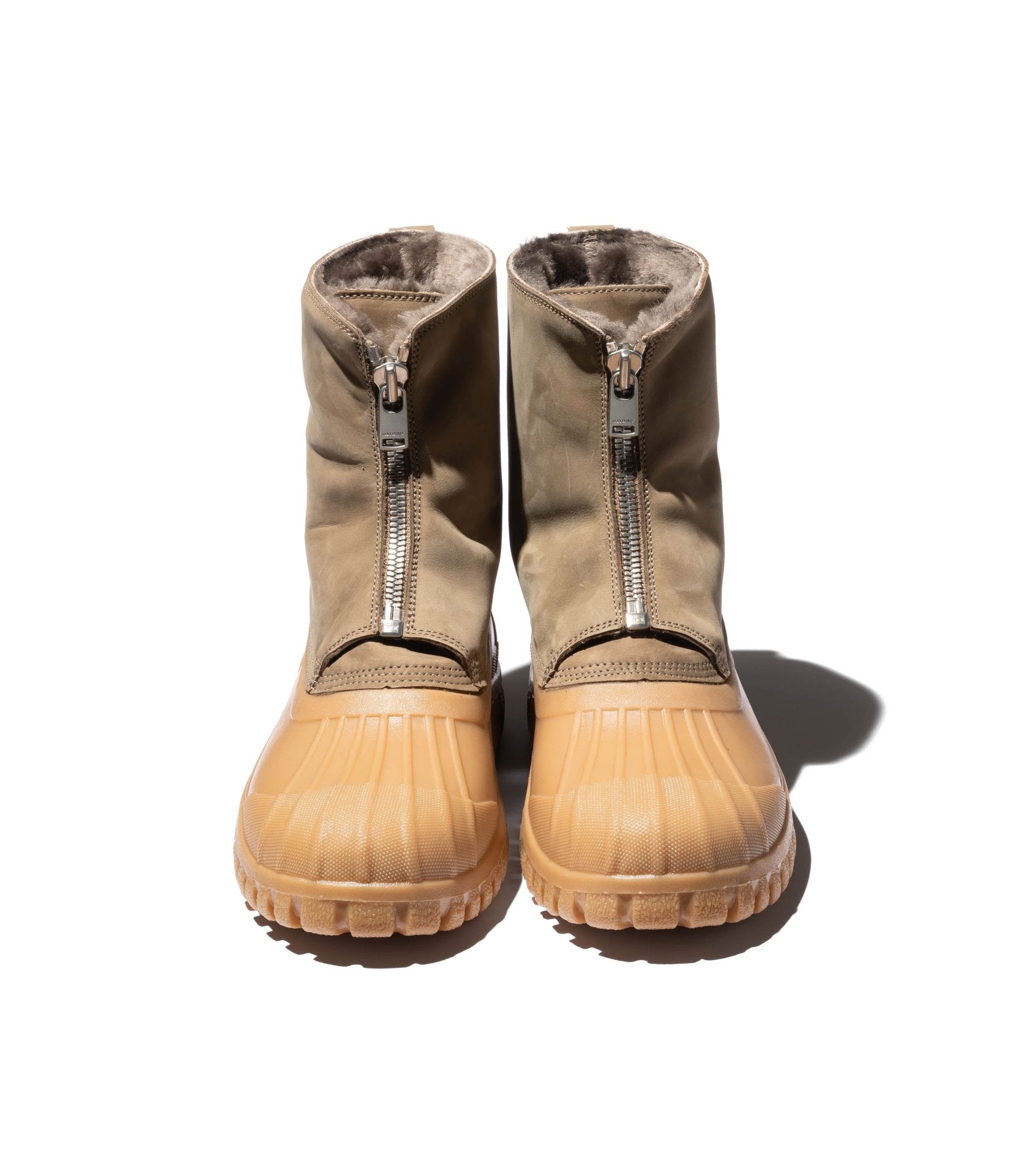 23AW nonnative DIEMME DUCK BOOTS ブーツ27.5 Worker Zip Mouton Duck Boots Cow Leather With Rubber Sole by